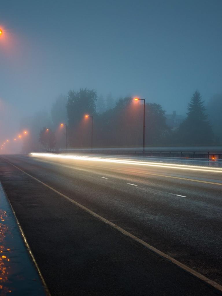 768x1024 Foggy Street iPad wallpaper