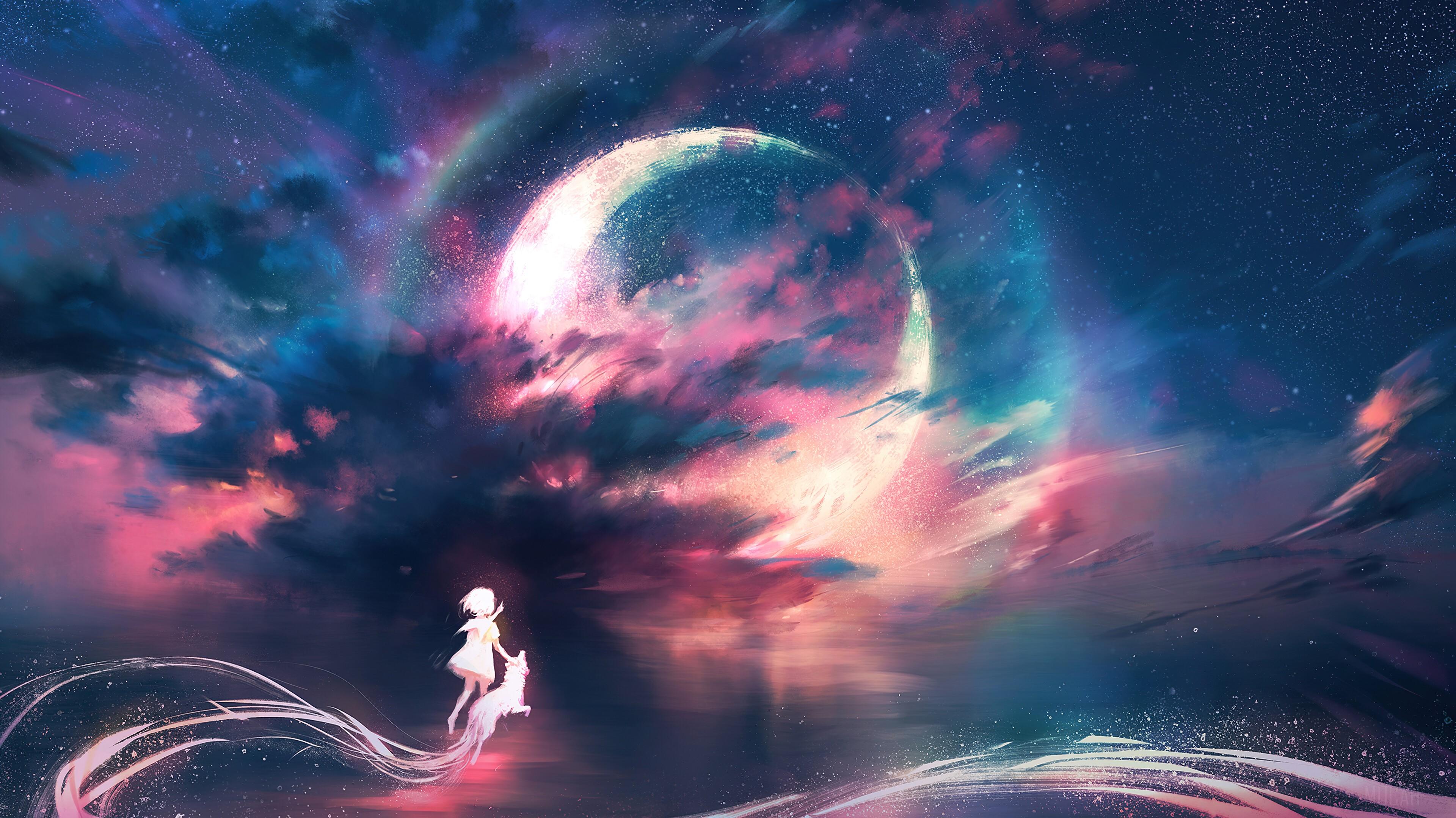 Blue Moon Anime Wallpapers Top Free Blue Moon Anime Backgrounds WallpaperAccess