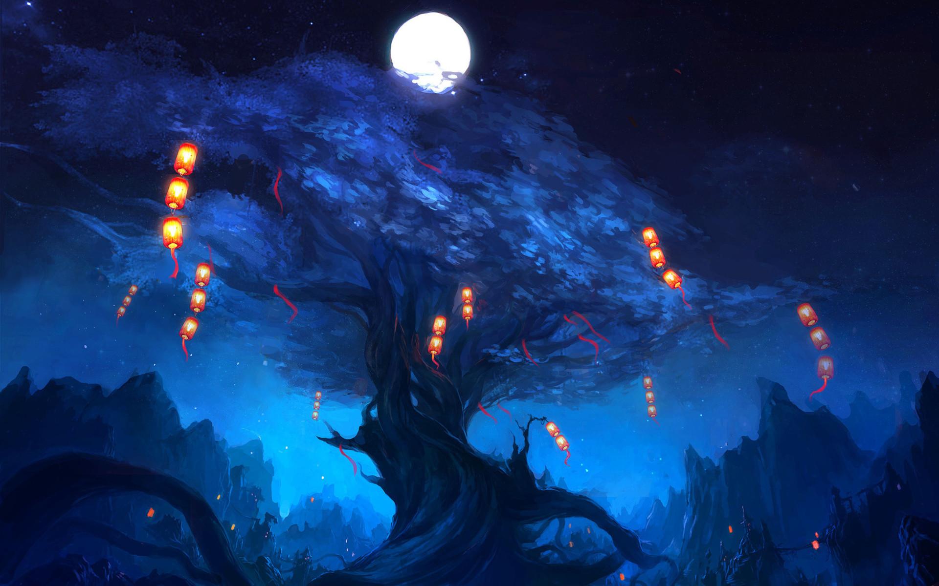 Blue Moon Anime Wallpapers Top Free Blue Moon Anime Backgrounds WallpaperAccess