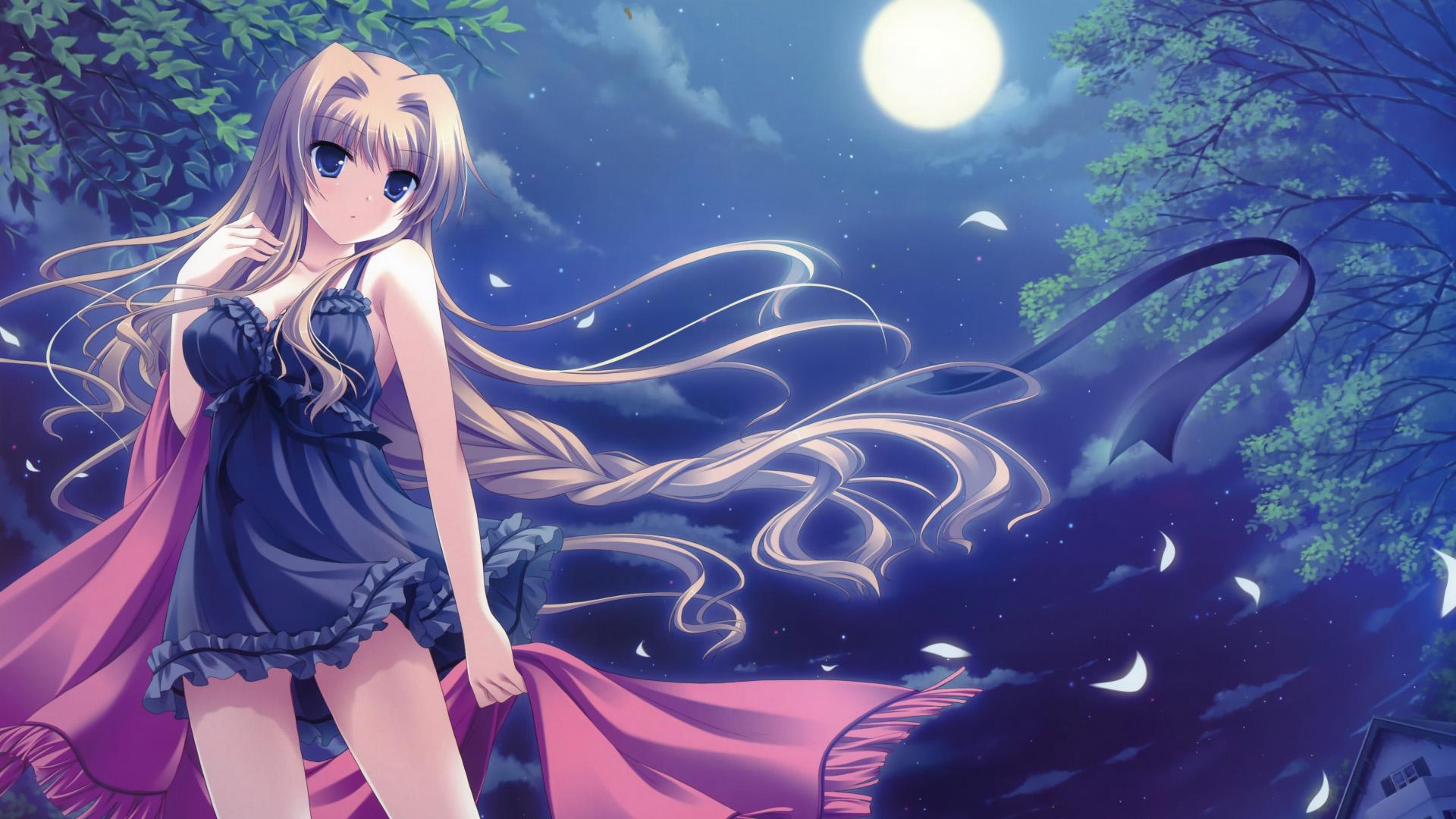 1920x1080 Moon anime beautiful girl wallpaper