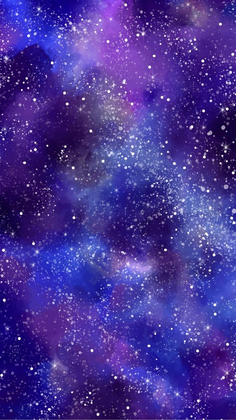 800x1422 Free Simple Dark Galaxy Stars Mobile Wallpaper template