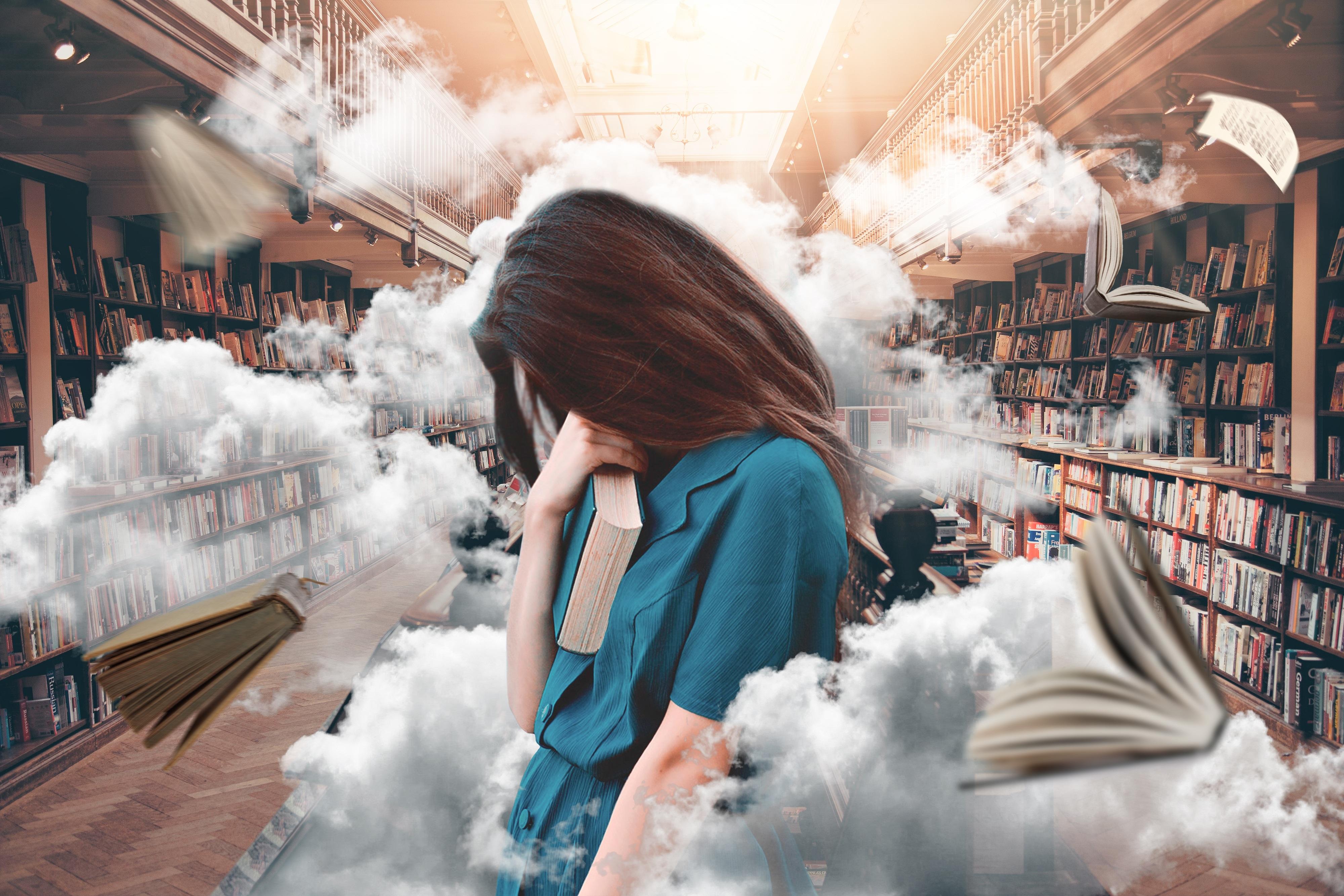 4000x2667 Girl In Library Laptop Full HD 1080P HD 4k Wallpaper, Image, Background, Photo and Picture