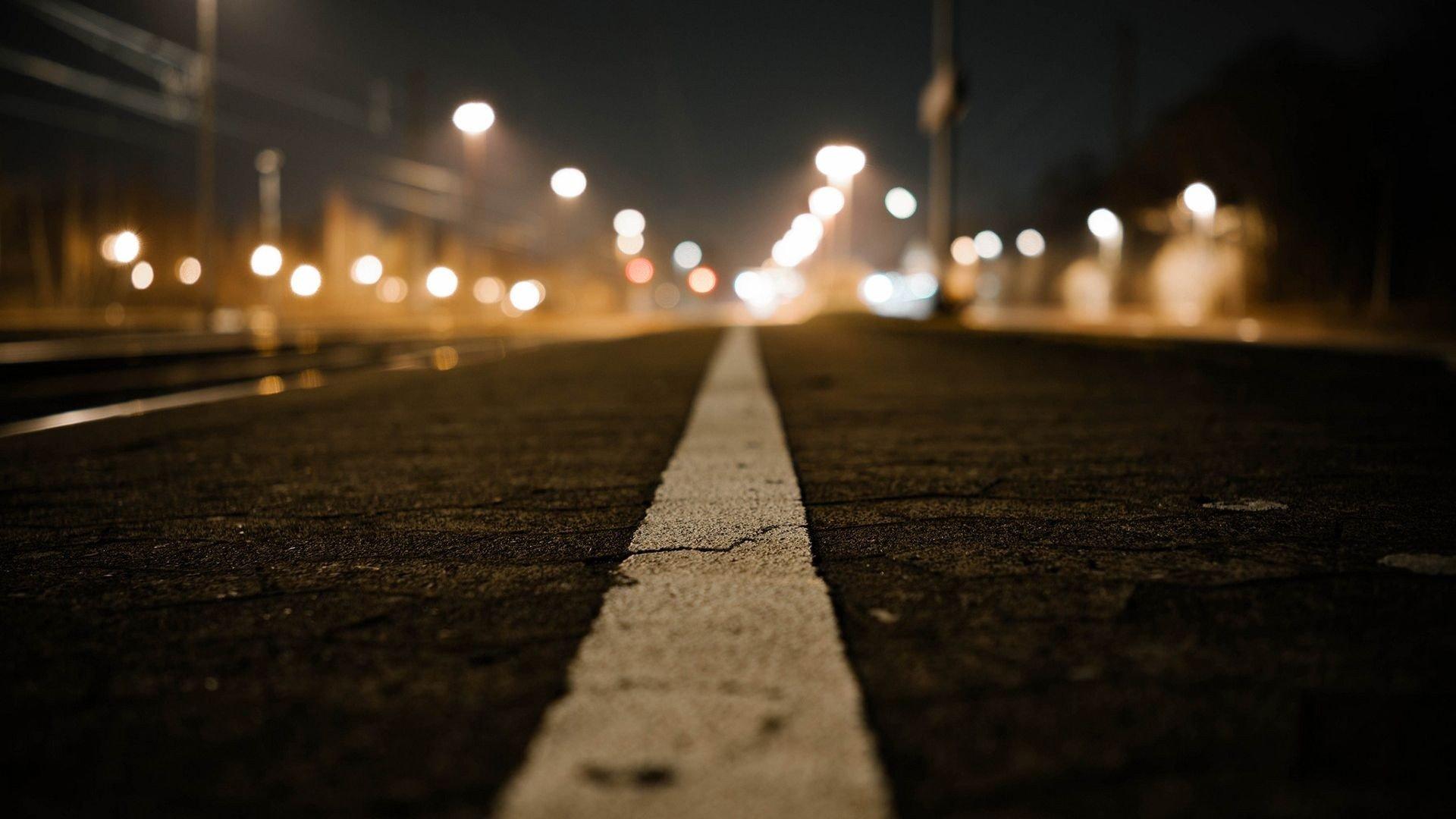 1920x1080 road, Bokeh, Night Wallpaper HD / Desktop and Mobile Background
