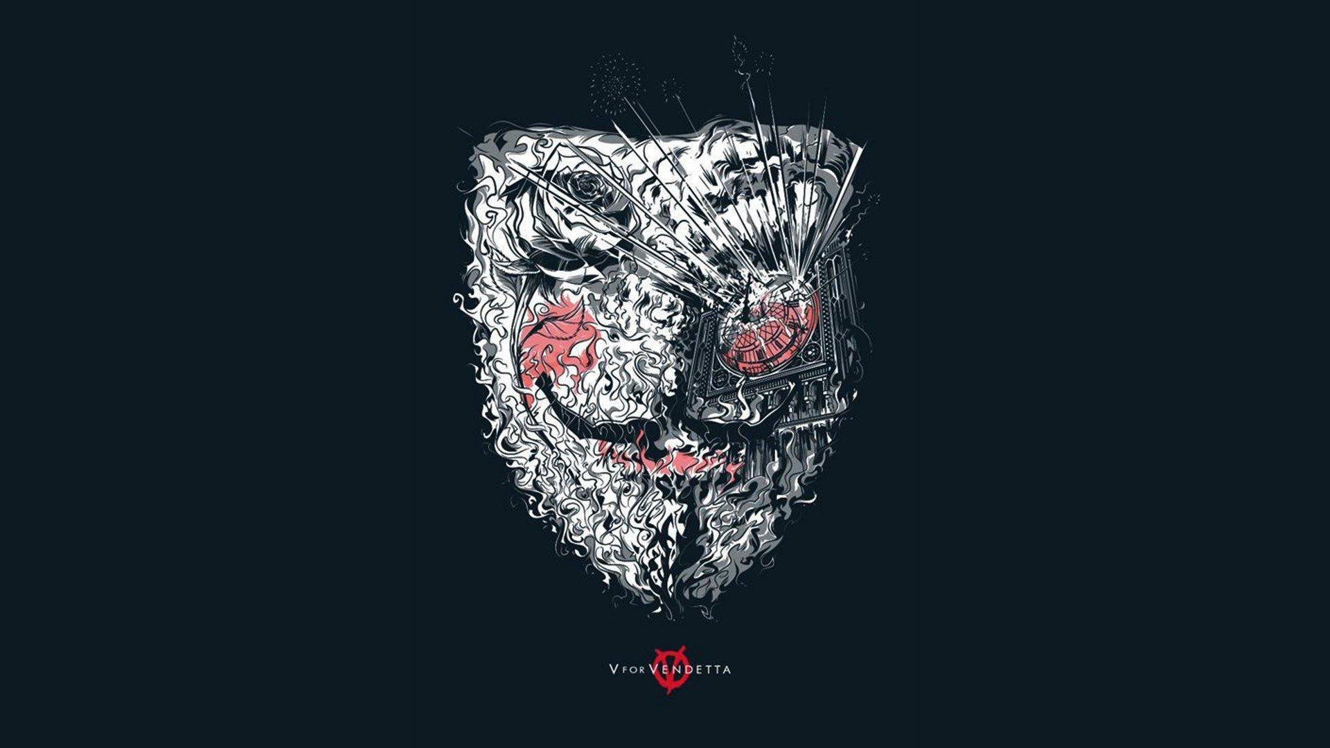 1920x1080 smiling, V for Vendetta, Simple background HD Wallpaper / Desktop and Mobile Image & Photo