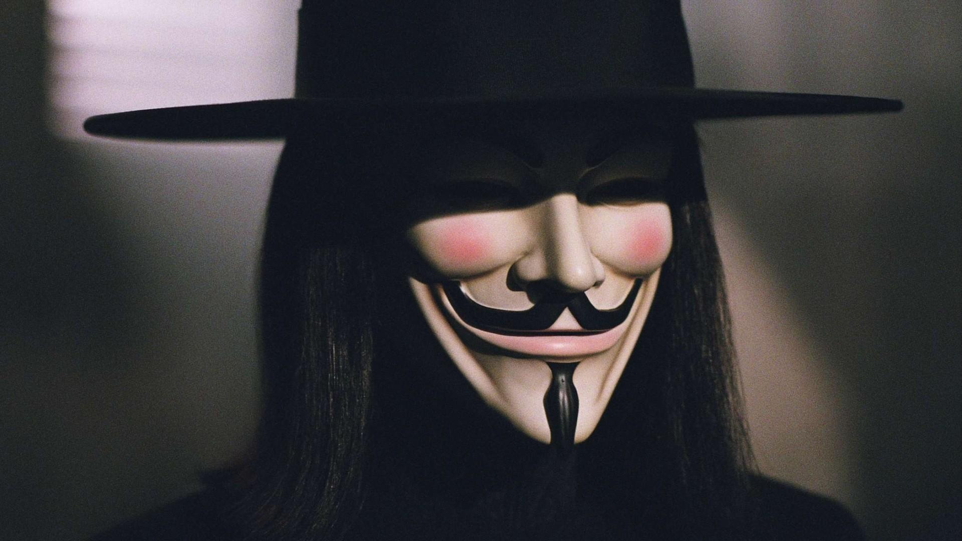 1920x1080 #hat, #face, #V for Vendetta, #mask, #Guy Fawkes mask, wallpaper HD Wallpaper