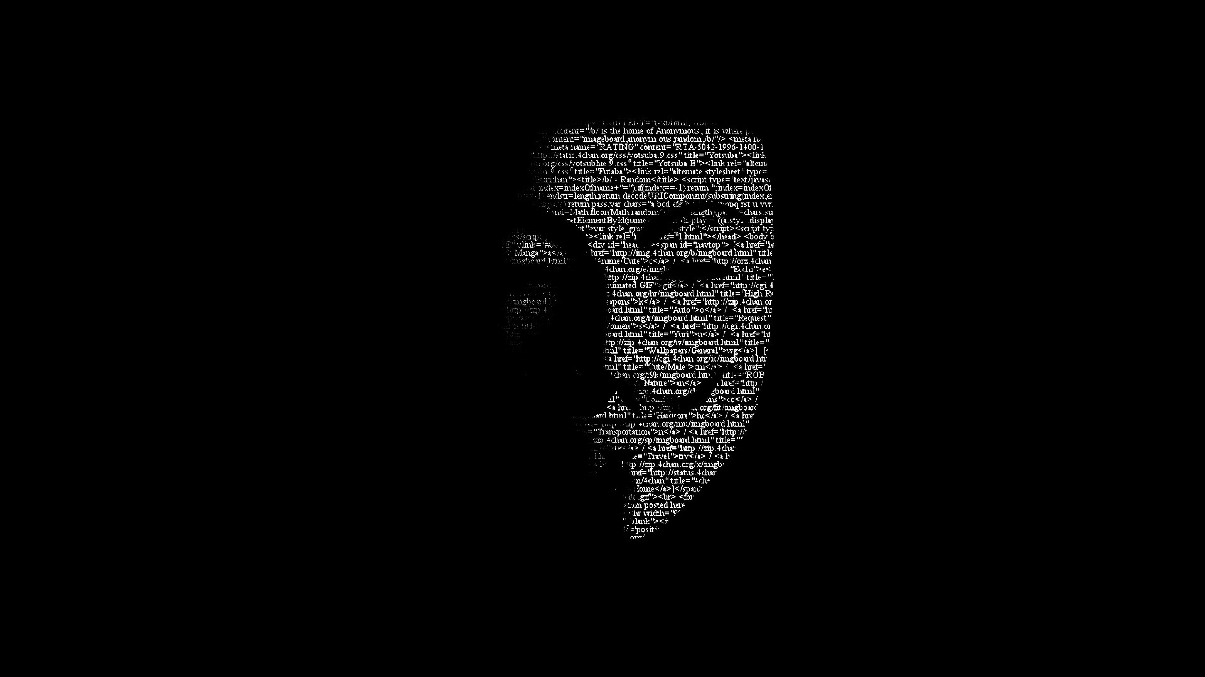 3840x2160 Anonymous Mask Minimalist Minimalism 4K