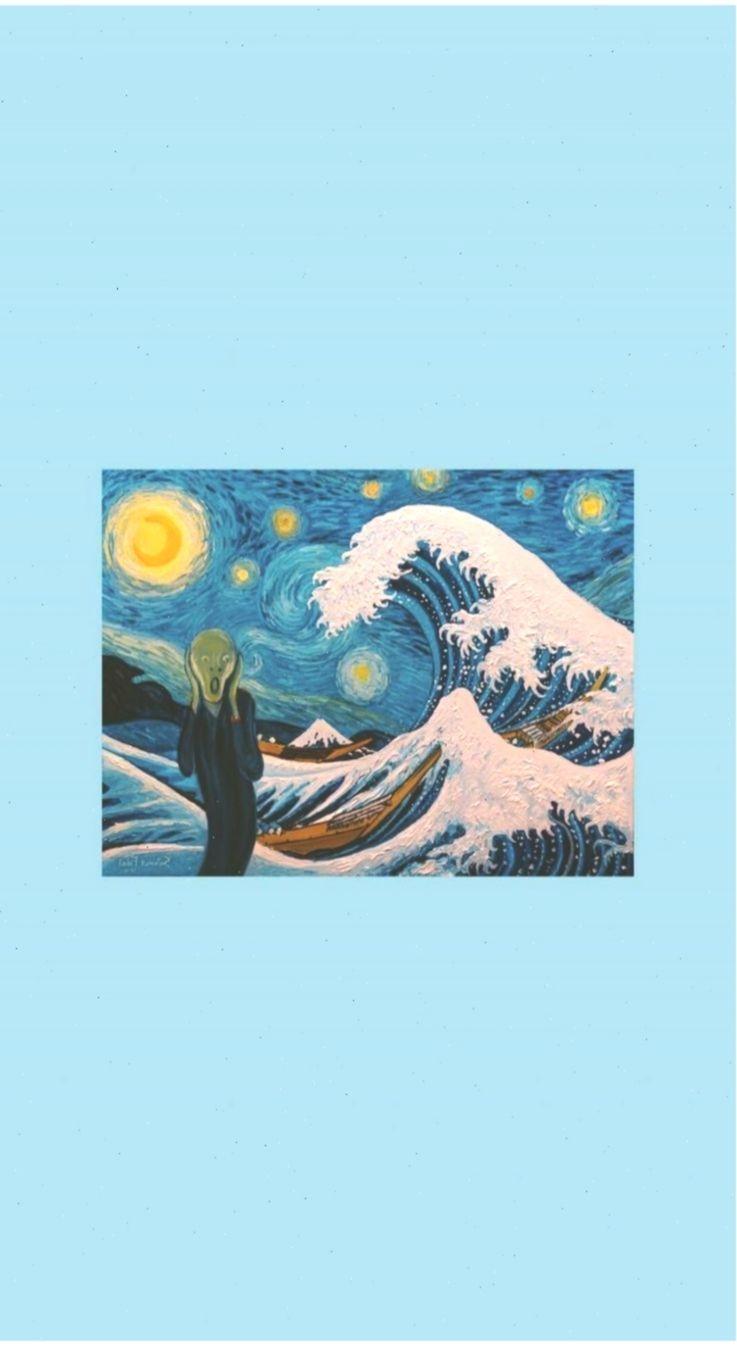 737x1346 Aesthetic Kanagawa Wallpaper