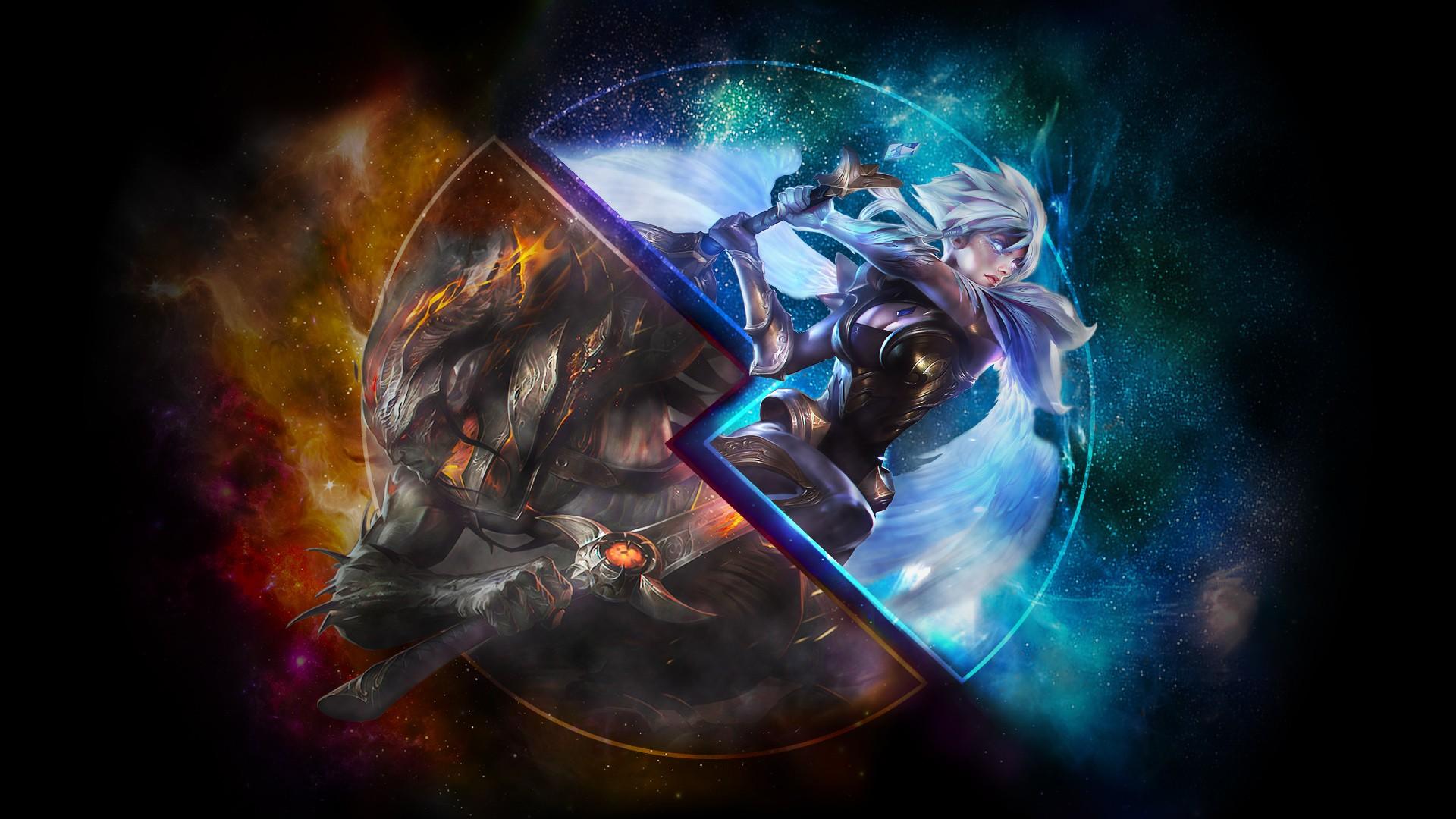 1920x1080 Dawnbringer Riven & Nightbringer Yasuo. Wallpaper & Fan Arts. League Of Legends