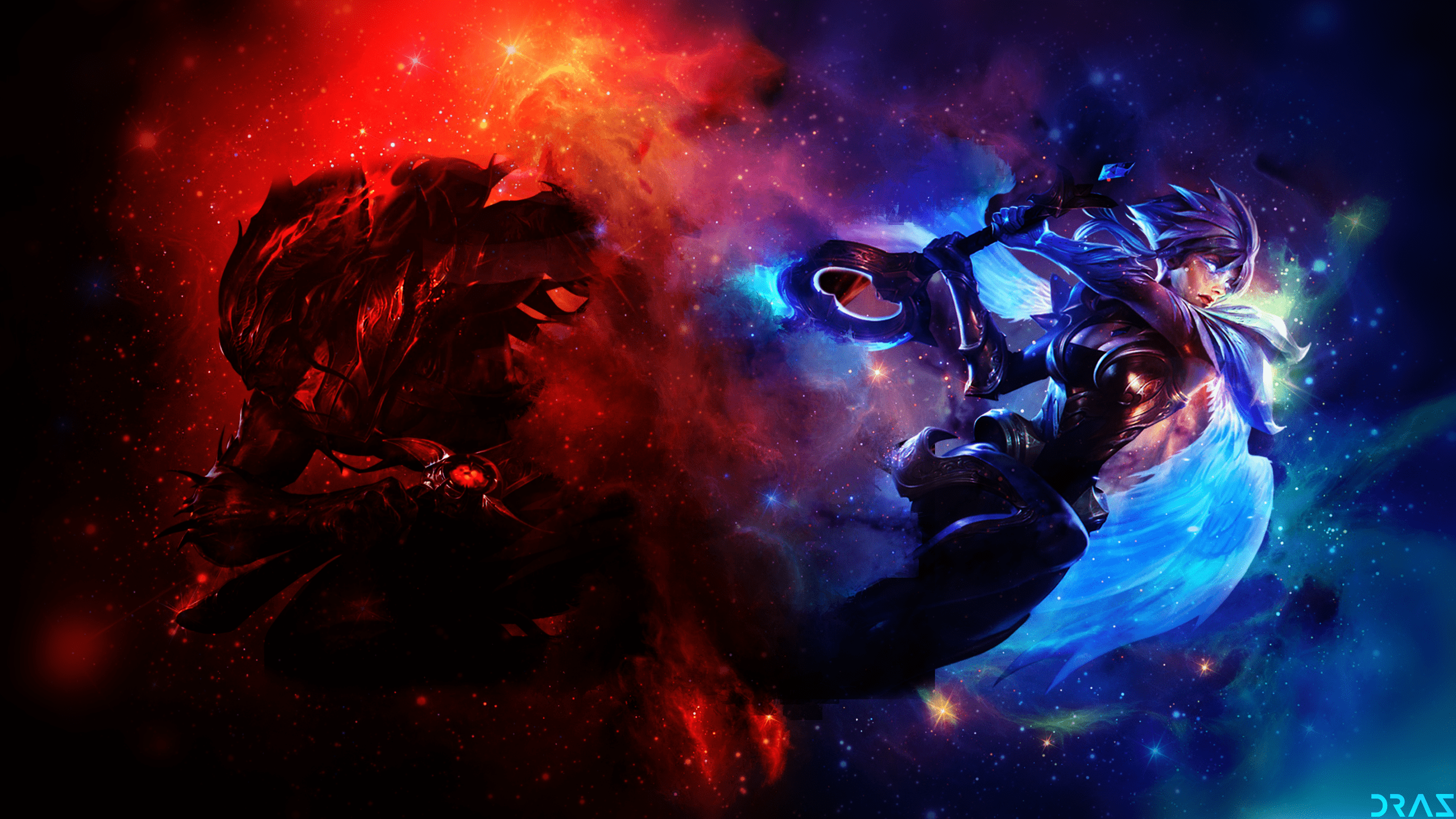 2560x1440 Dawnbringer Riven & Duskbringer Yasuo