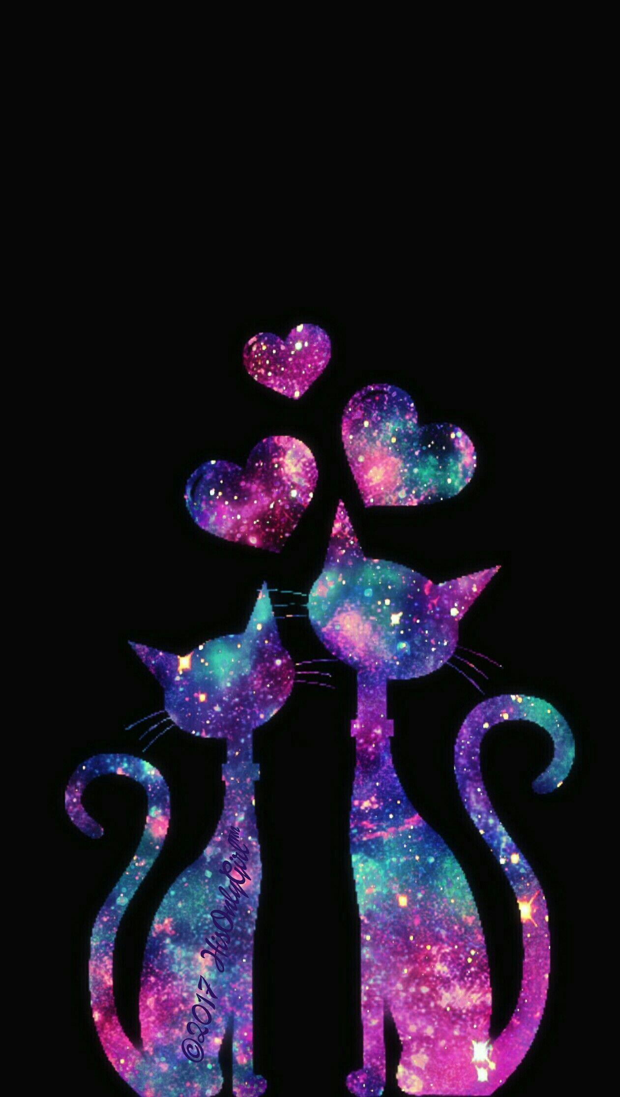 1261x2231 Kitty cat love galaxy wallpaper I created!. Galaxy wallpaper, Cat wallpaper, iPhone wallpaper