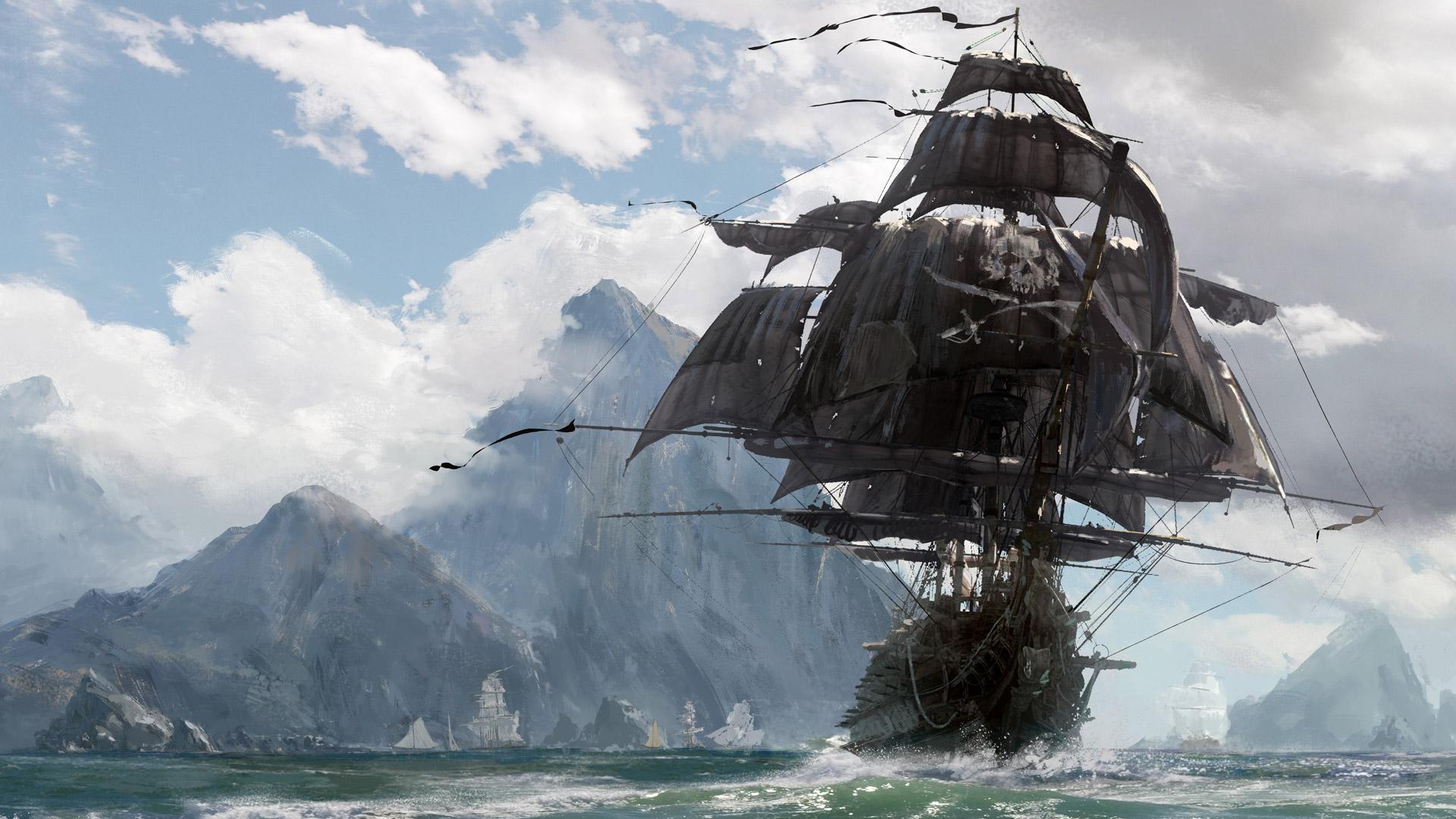 1920x1080 Pirate Ship Wallpaper And Bones Concept Art HD Wallpaper