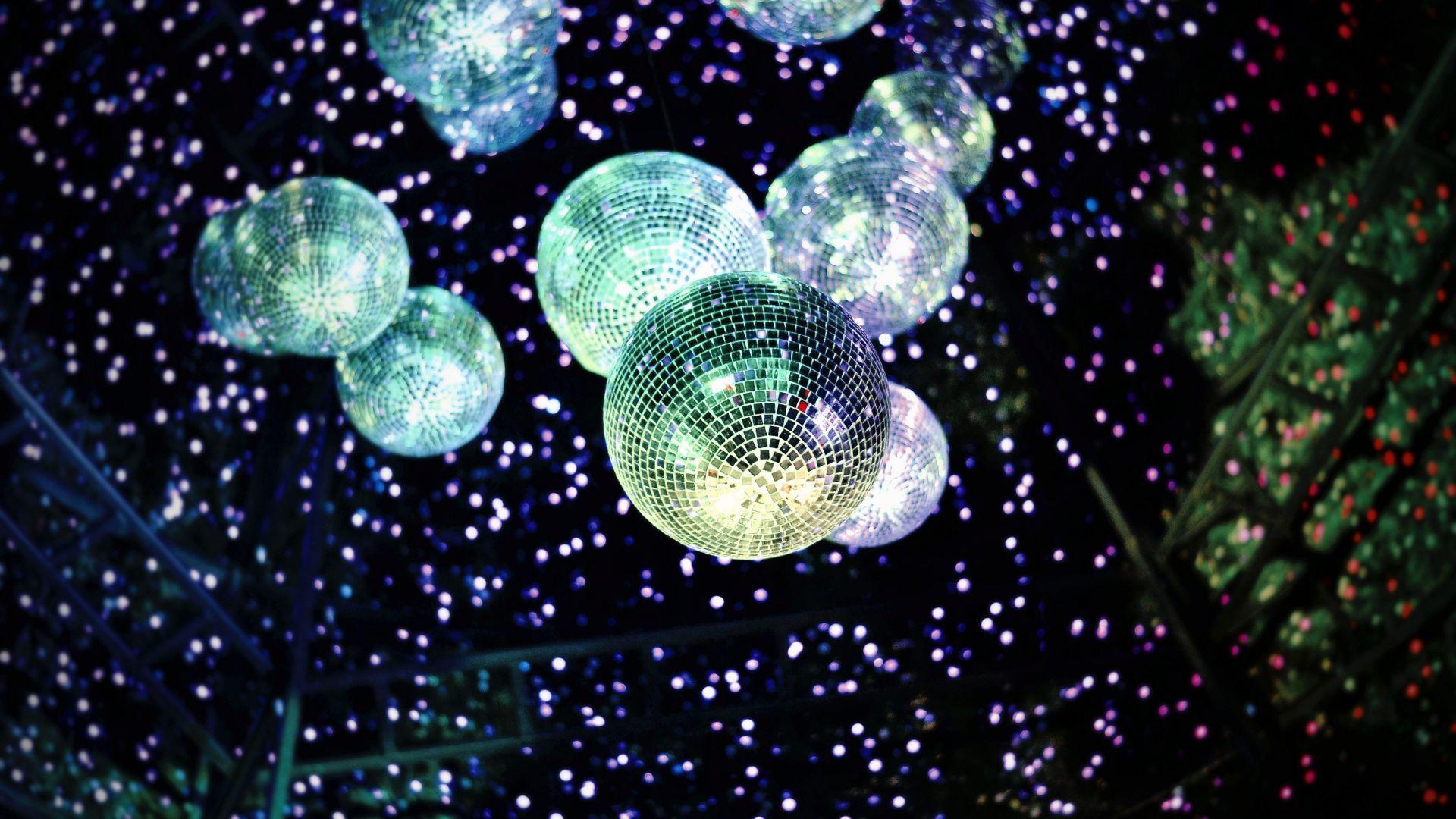1920x1080 Desktop wallpaper disco ball, glitter, party lights, dark, HD image, picture, background, 387095