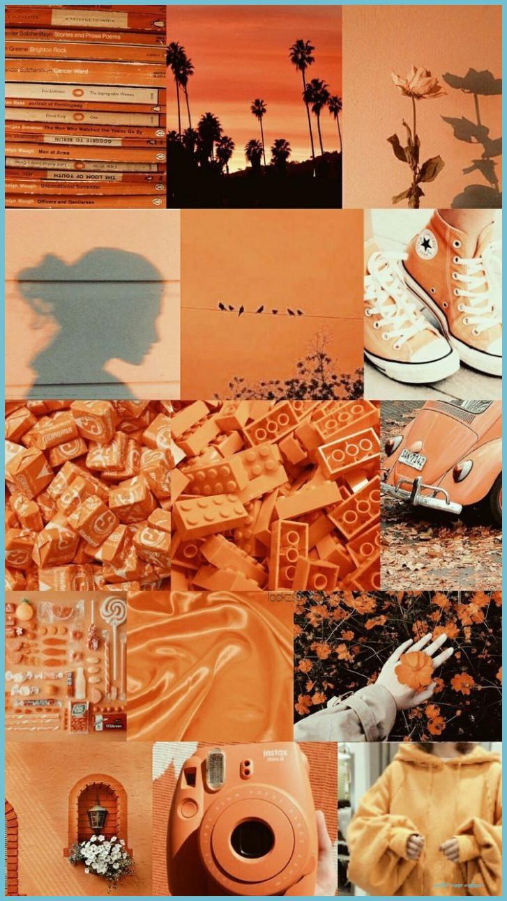 727x1293 Orange Collage Wallpaper Free Orange Collage Background Orange Wallpaper