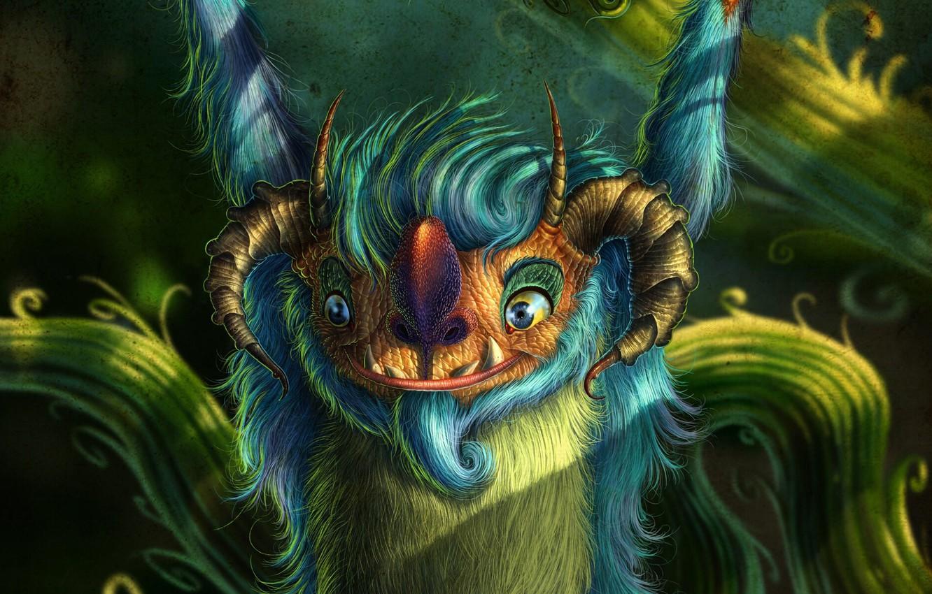 1332x850 Wallpaper widescreen, fantasy, monster, art, background, fantastic, rendering, digital art, artwork, creature, fiction, creepers image for desktop, section фантастика