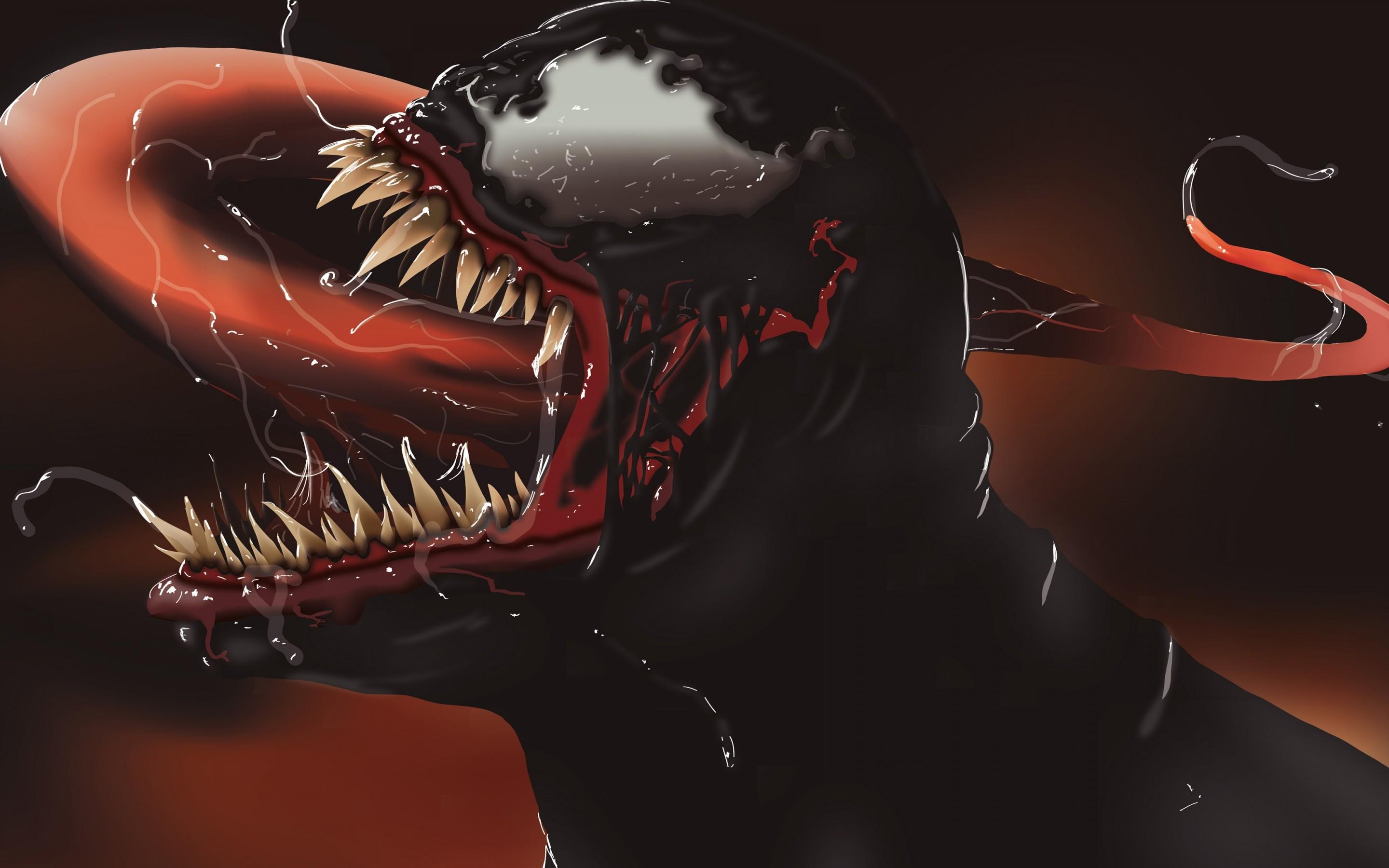 2880x1800 Download 2880x1800 Venom, Scream, Tongue, Digital Art, Teeth, Creepy Monster Wallpaper for MacBook Pro 15 inch