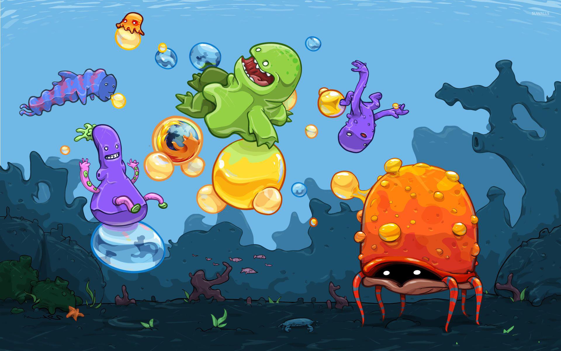 1920x1200 Monster kids playing in the ocean wallpaper Art wallpaper