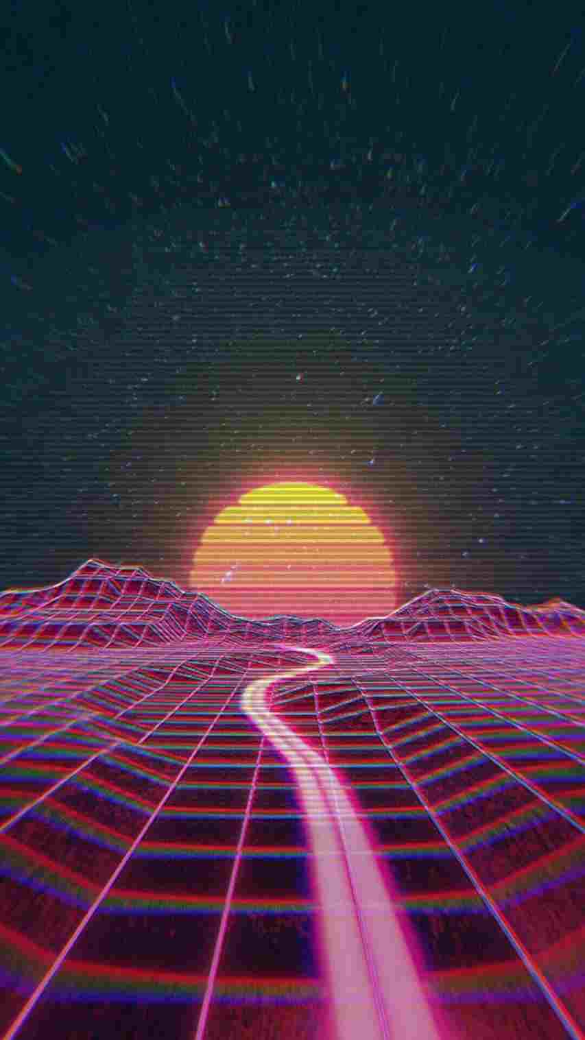 853x1517 Alien Vaporwave Aesthetic Wallpaper