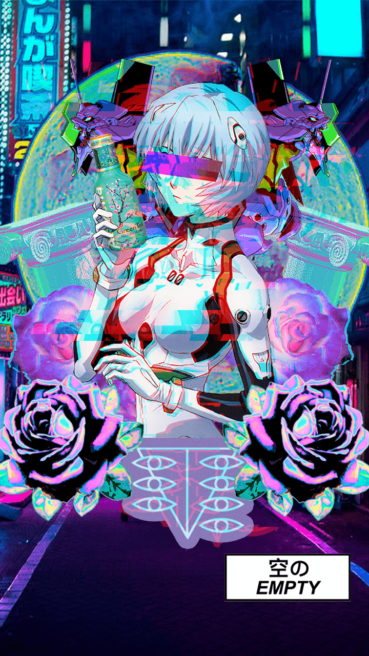720x1280 Rei Ayanami Empty Arizona Vaporwave. Neon evangelion, Evangelion, Evangelion art