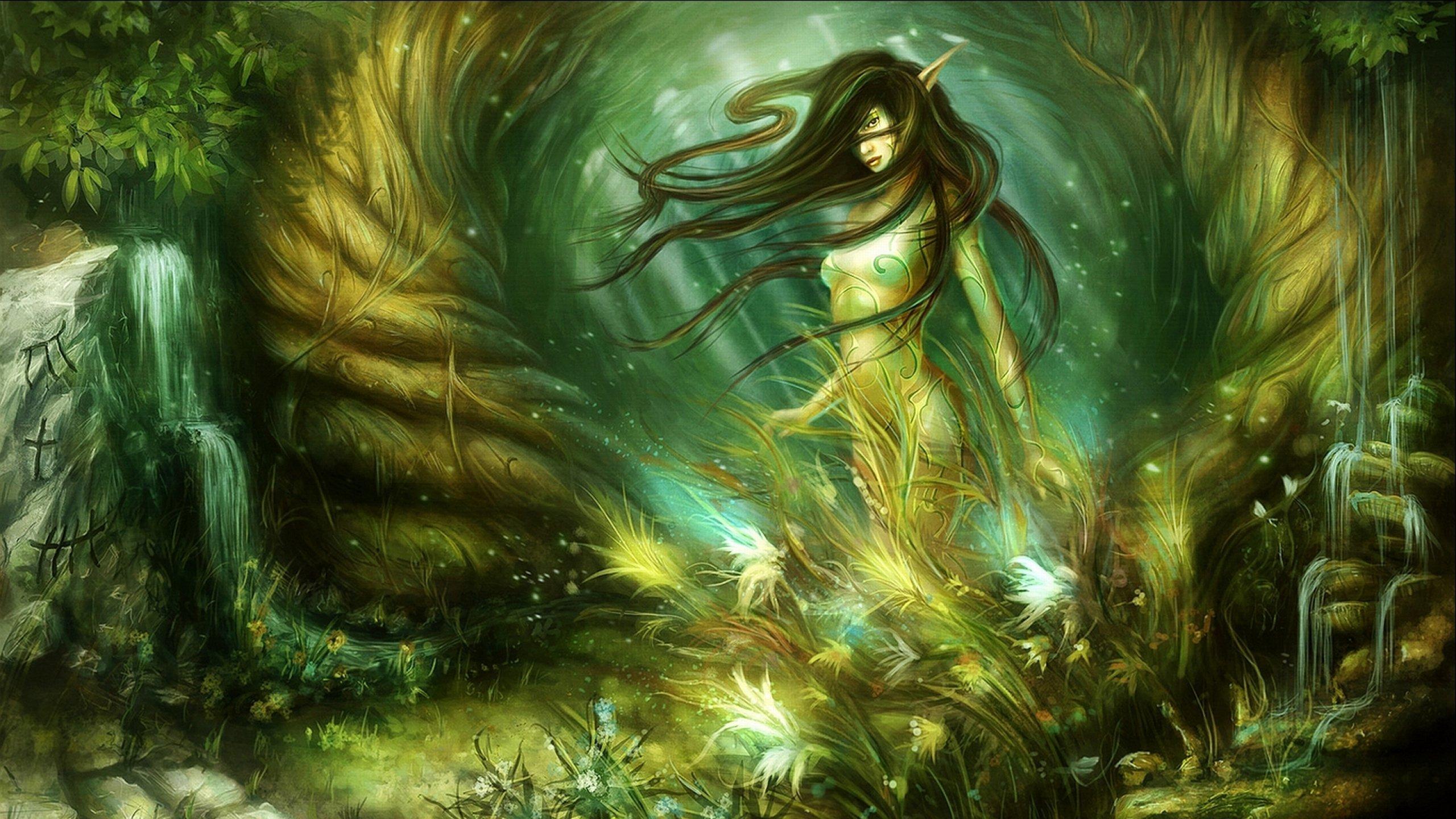2560x1440 Fantasy Forest Creature Art