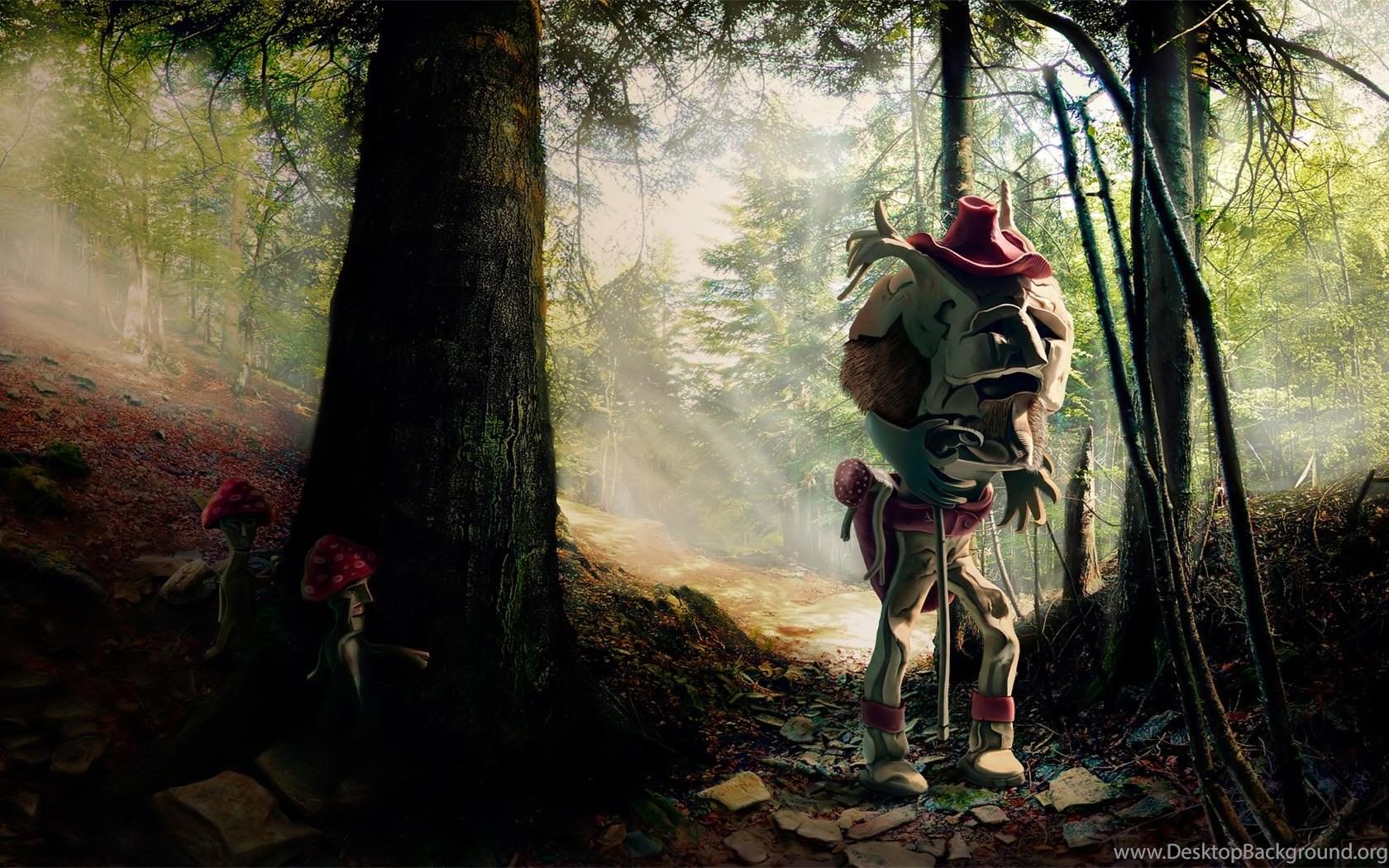 1680x1050 Desktop Wallpaper · Gallery · 3D Art · Scary Forest Desktop Background
