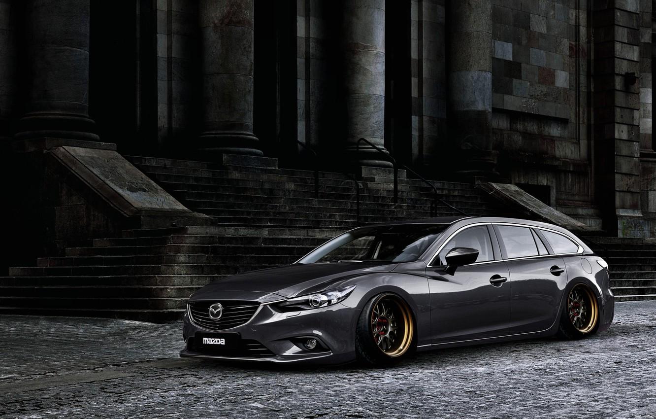 1332x850 Wallpaper Mazda, Tuning, Stance, Silver, Wheels, Works, Speed - for desktop, section mazda
