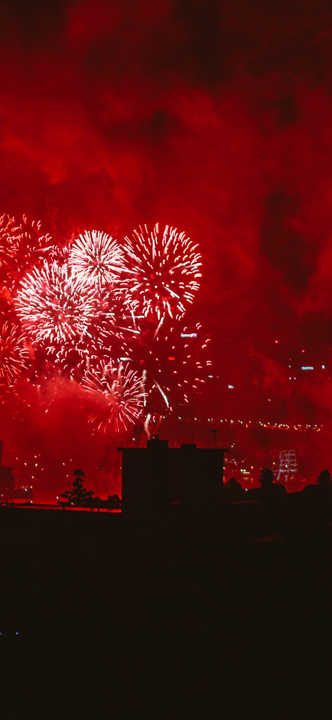 1125x2436 Fireworks Red Evening Festival Explosion 4k iPhone XS, iPhone iPhone X HD 4k Wallpaper, Image, Background, Photo and Picture