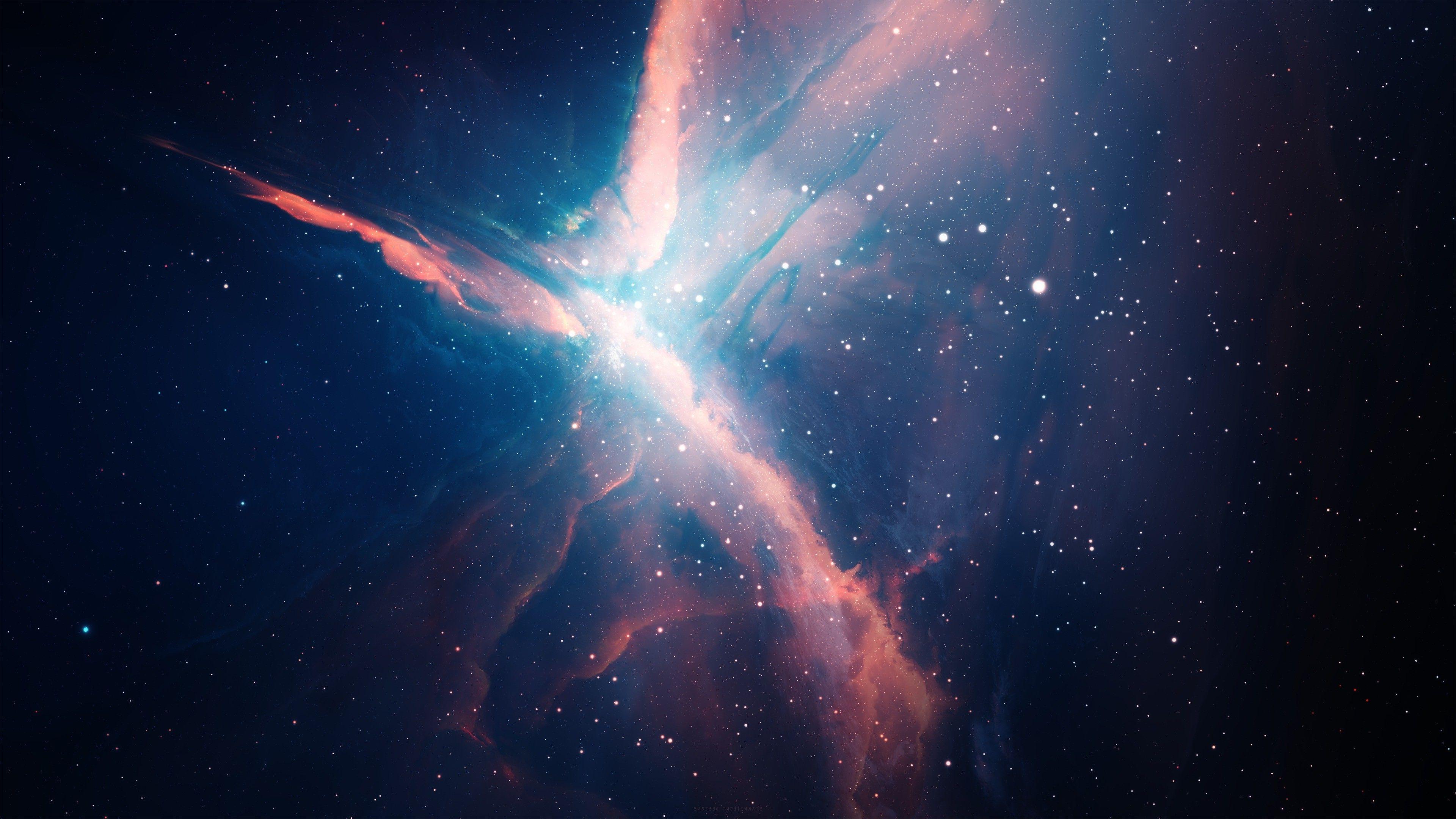 3840x2160 Galaxy Forest Wallpaper