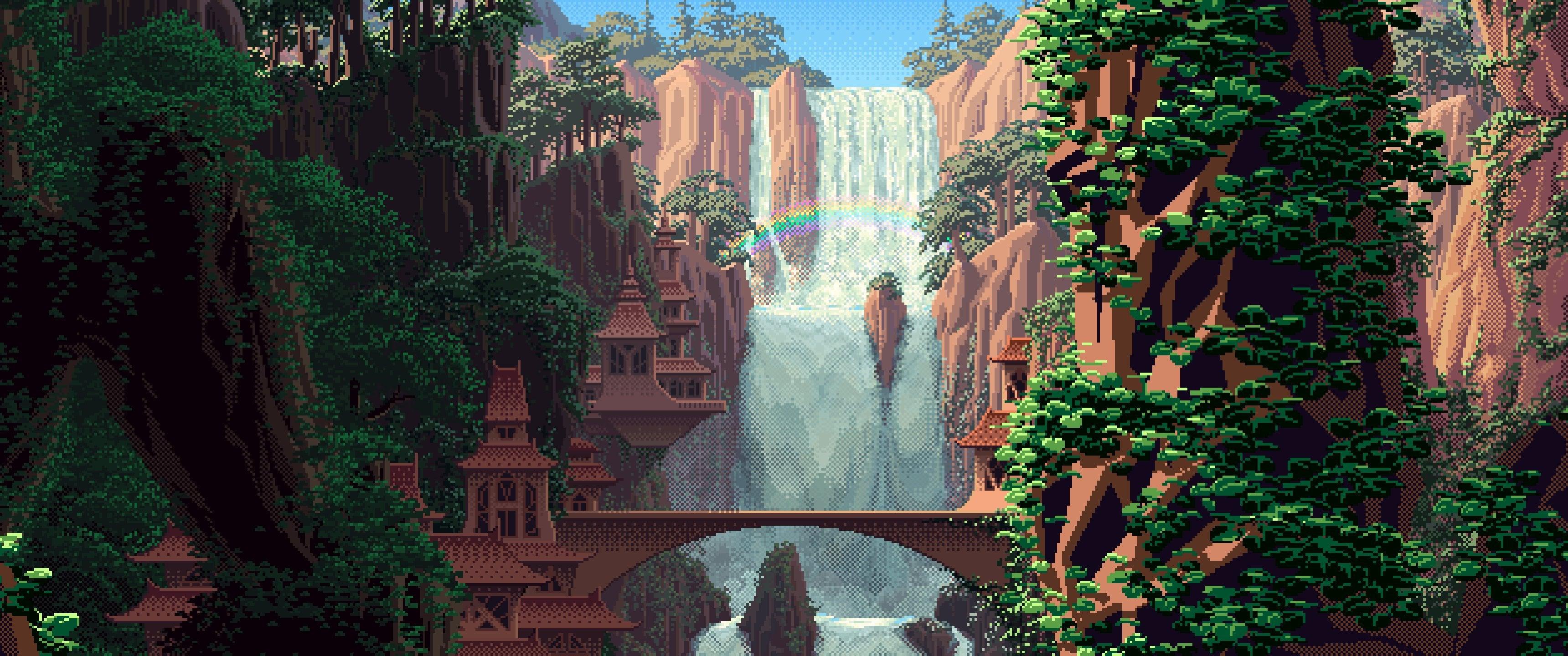 3440x1440 My collection of custom cropped pixelart wallpaper [3440x1440]: WidescreenWallpaper