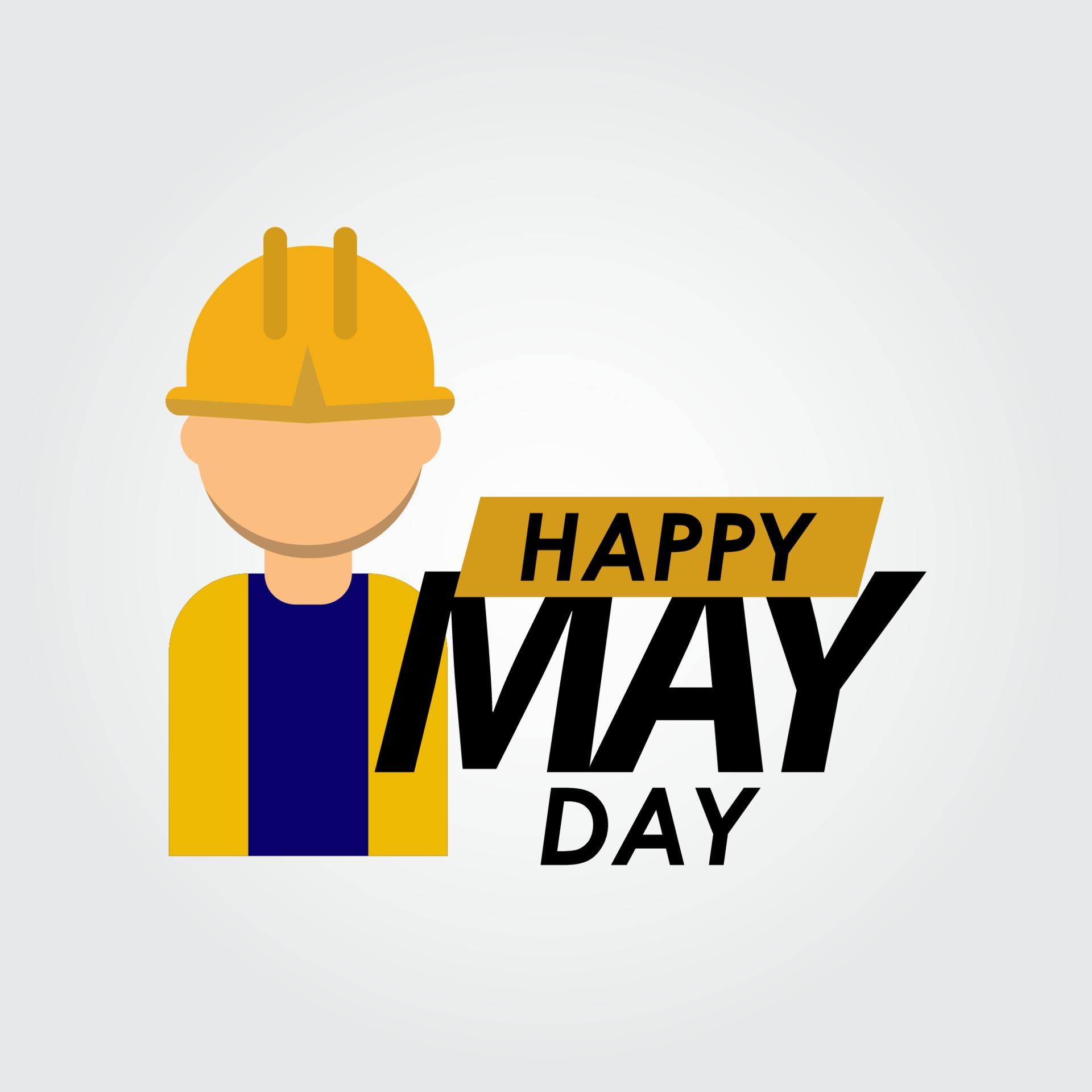 1920x1920 Happy May Day Logo Vector Template Design Illustration