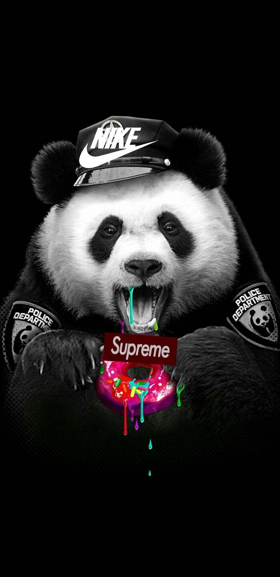 934x1920 Supreme Wallpaper. Cute panda wallpaper, Panda background, Panda art