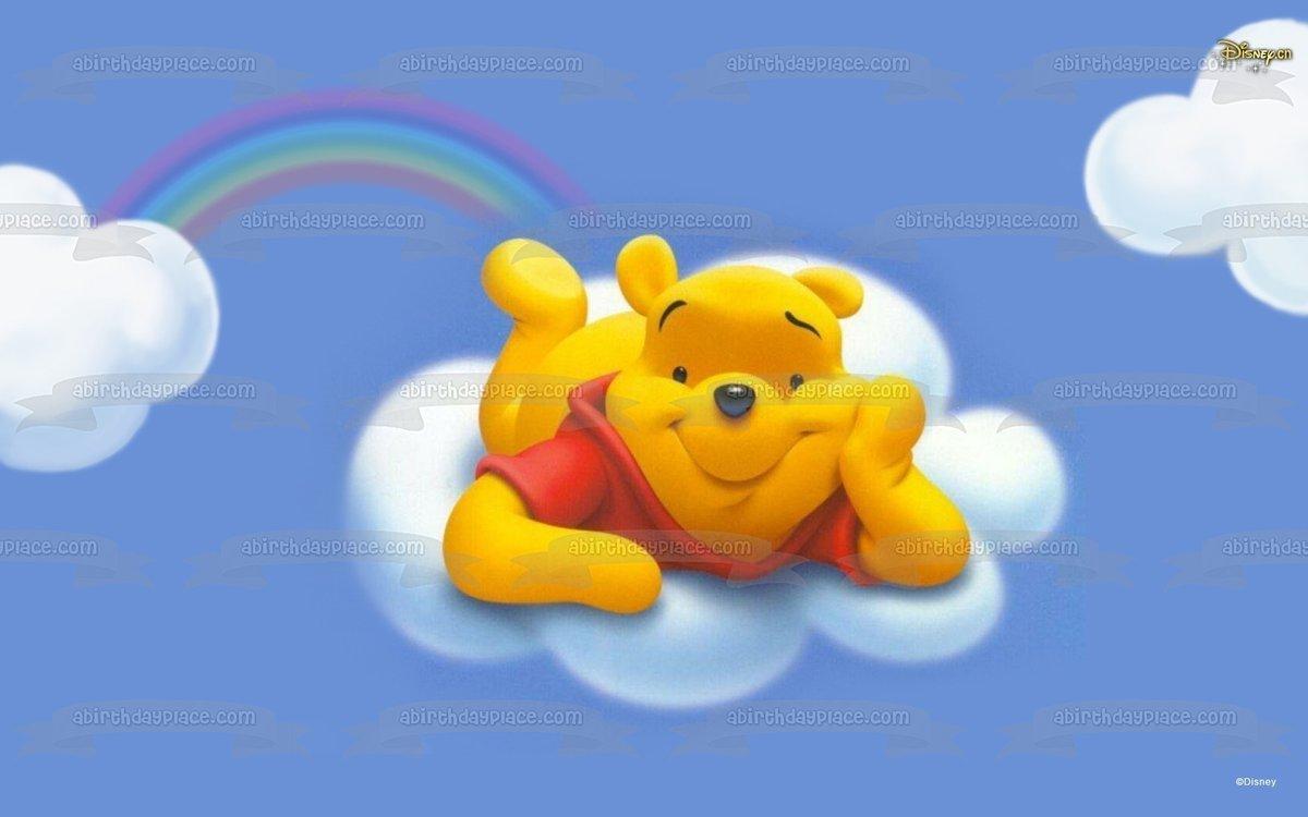 1200x750 Disney Winnie the Pooh Pooh Bear Cloud Rainbow Edible Cake Topper Imag