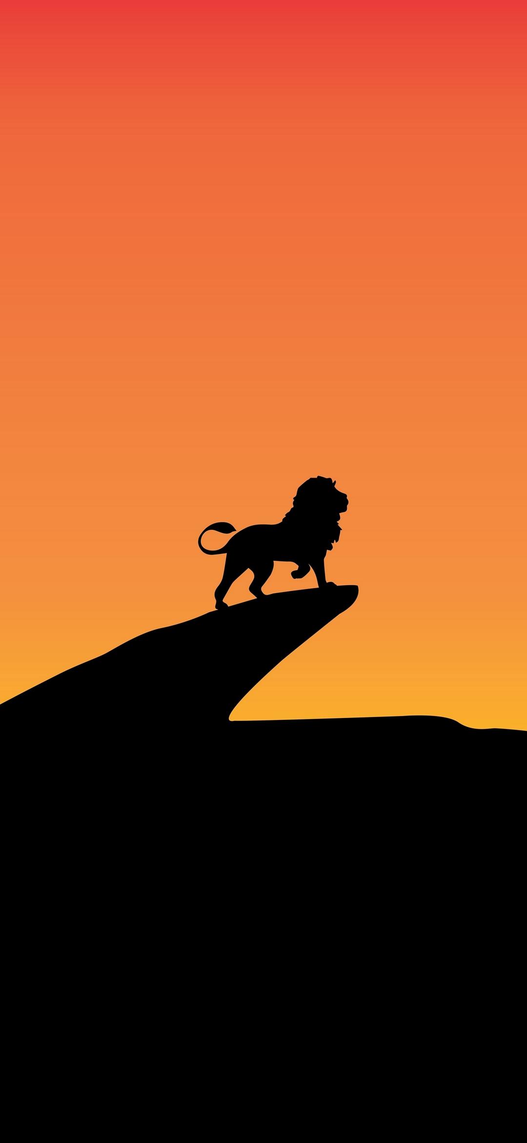 1080x2340 Lion King Minimalist iPhone Wallpaper Free Download