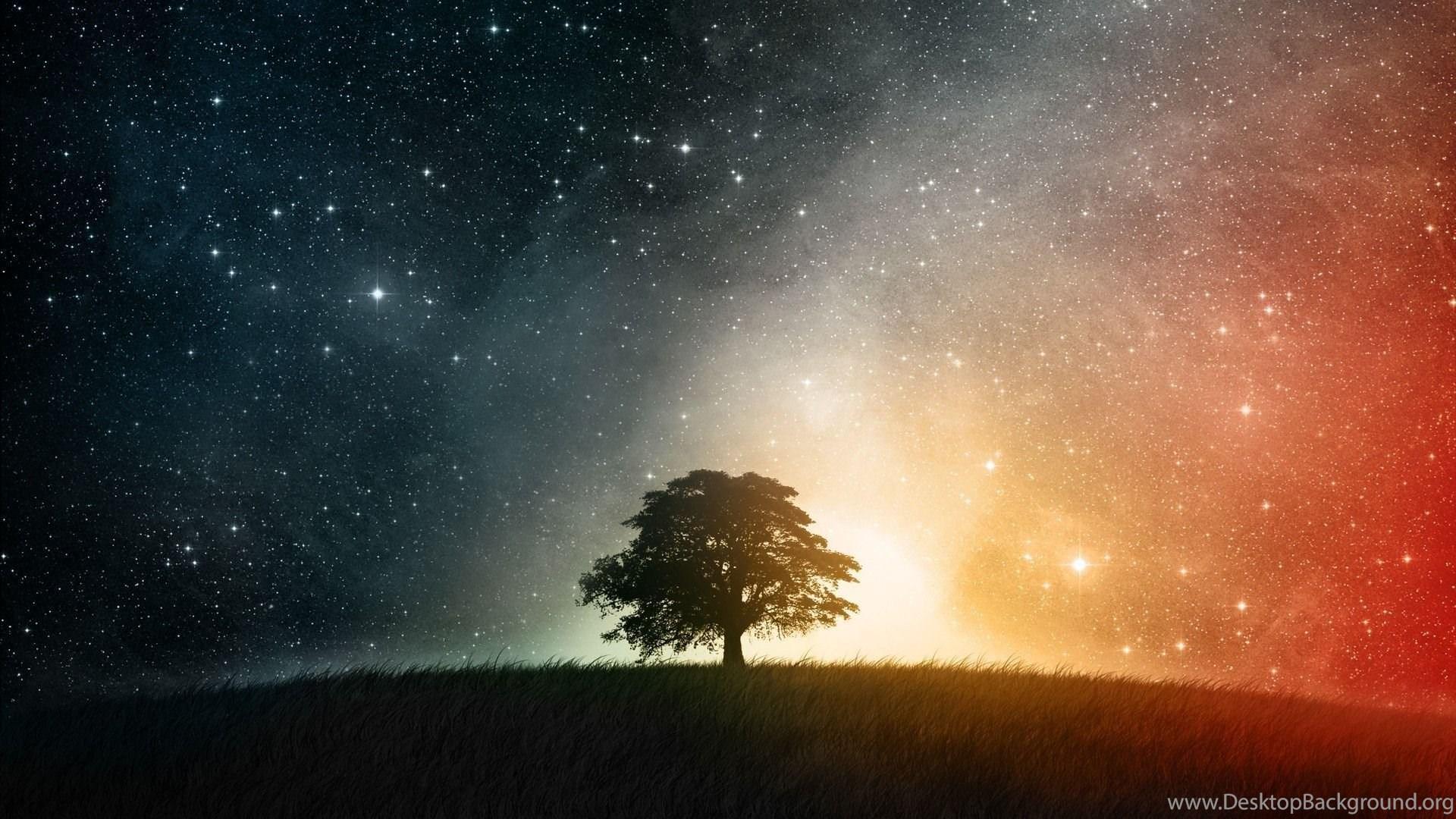 1920x1080 Galaxy On The Horizon Desktop Wallpaper Desktop Background