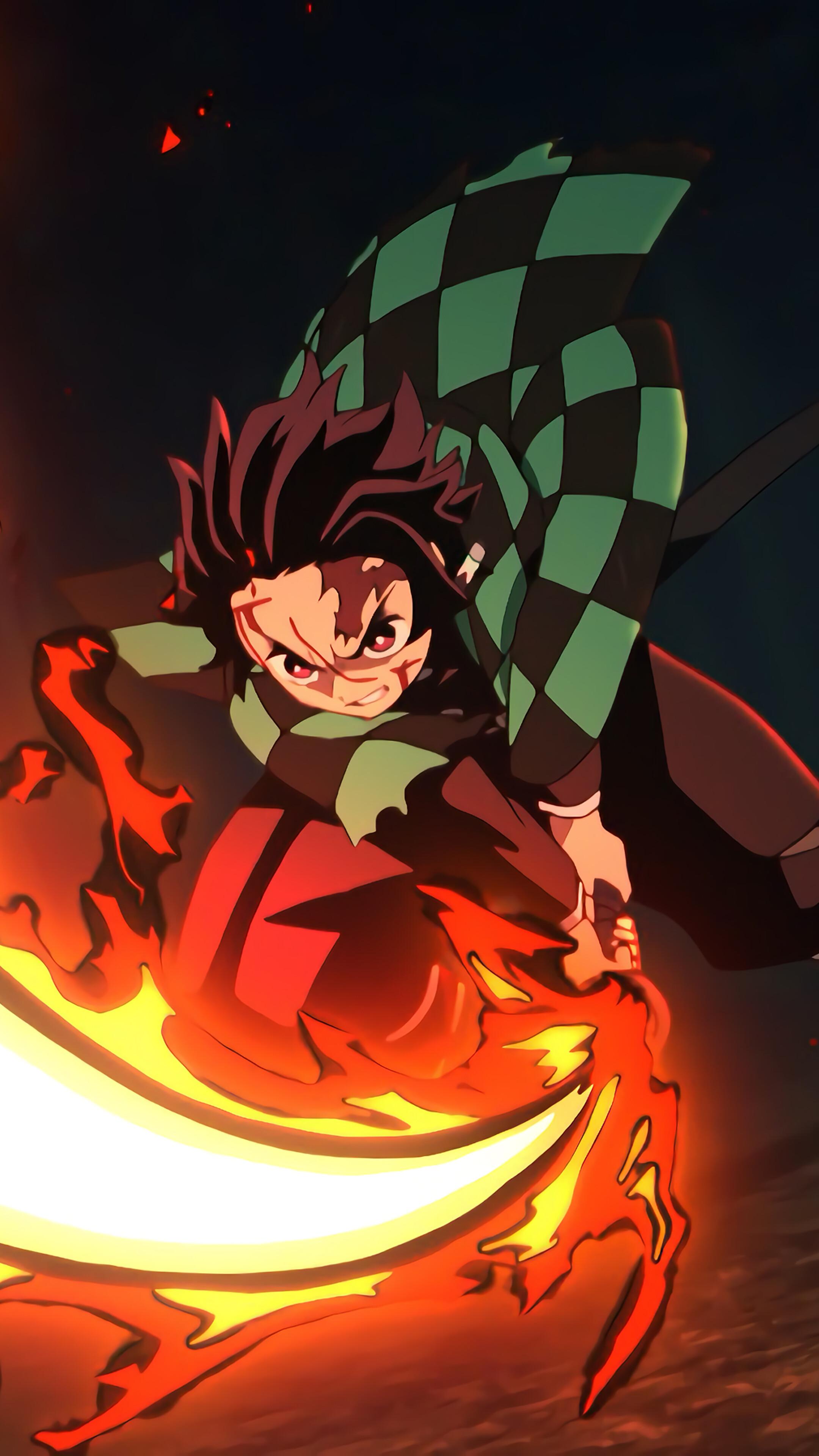 2160x3840 Tanjiro, Flaming, Katana, Kimetsu no Yaiba, 4K phone HD Wallpaper, Image, Background, Photo and Picture. Mocah HD Wallpaper