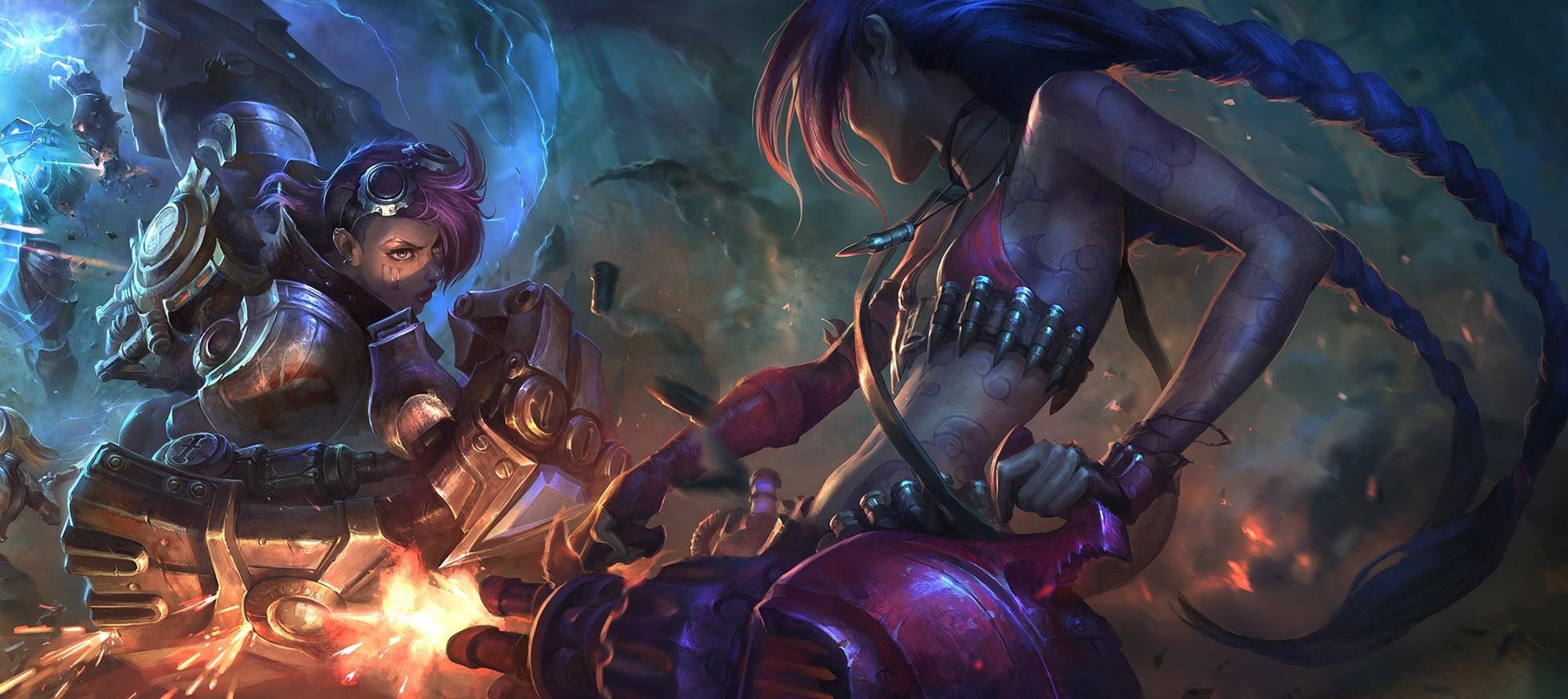 2000x891 League Of Legends, Jinx (League Of Legends), Vi Wallpaper HD / Desktop and Mobile Background
