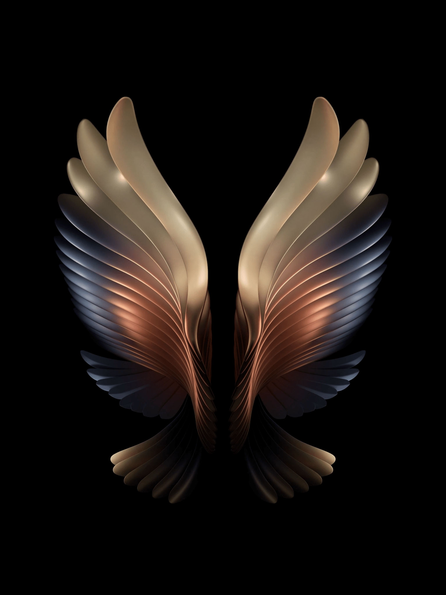 1536x2048 Samsung Galaxy W21 Wallpaper 4K, Samsung Galaxy Fold, AMOLED, Angel wings, Abstract