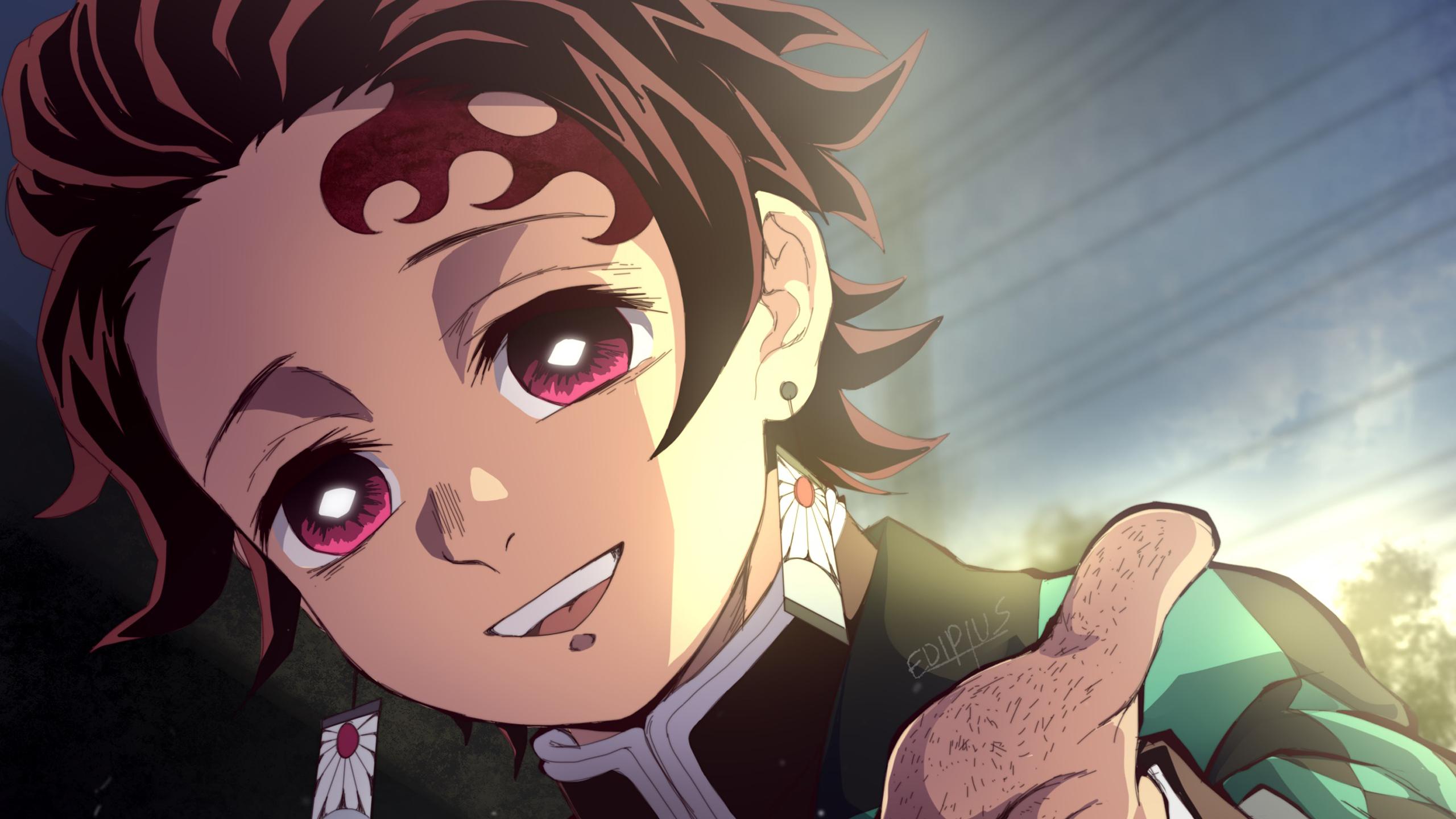 2560x1440 Demon Slayer Tanjiro Kamado HD Anime Wallpaper