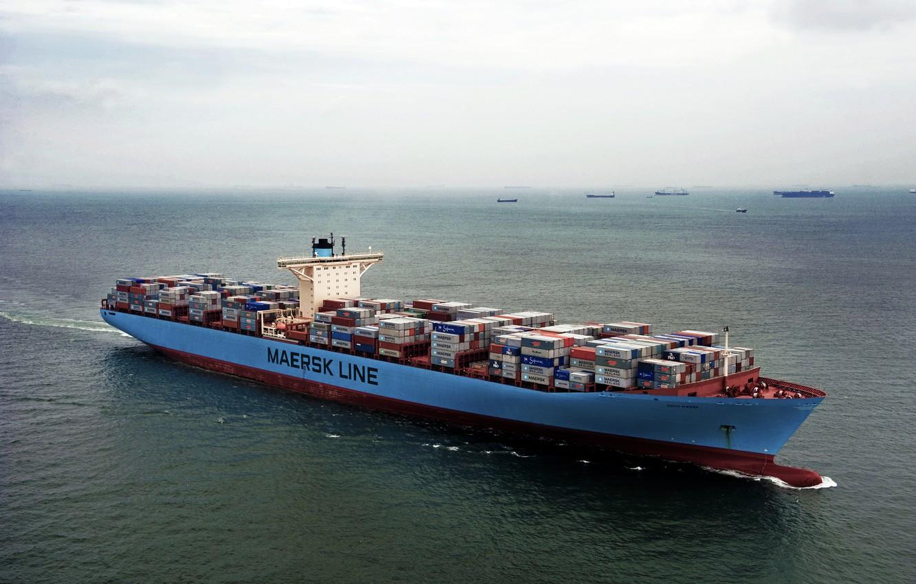 1332x850 Wallpaper The ship, Line, Cargo, A container ship, RAID, Container, Maersk, Maersk Line, Edith, Maersk, Edith Maersk image for desktop, section другая техника