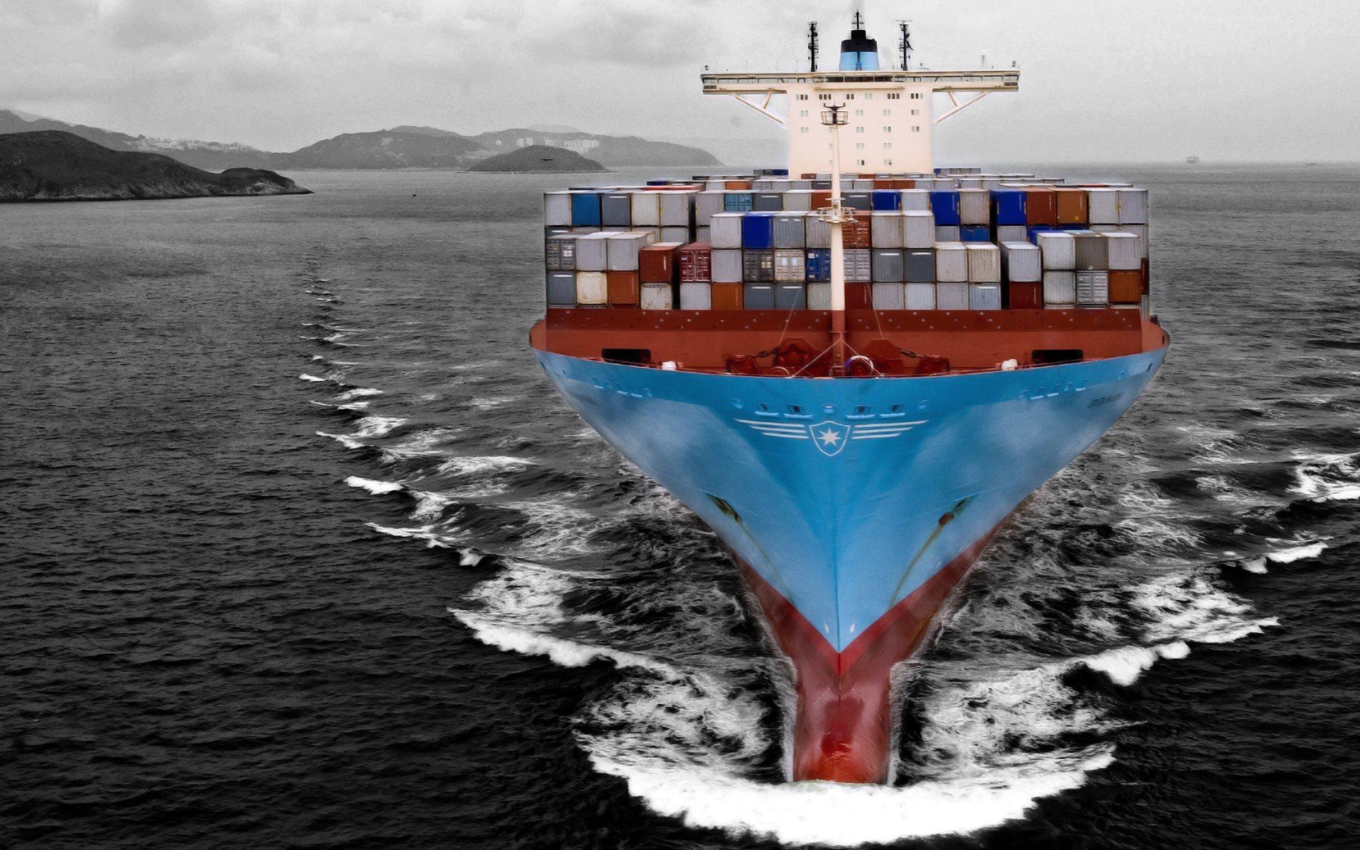 1920x1200 Download wallpaper a container ship, estelle maersk, maersk line, sea for desktop with resolution 1920x1200. High Quality HD picture wallpaper