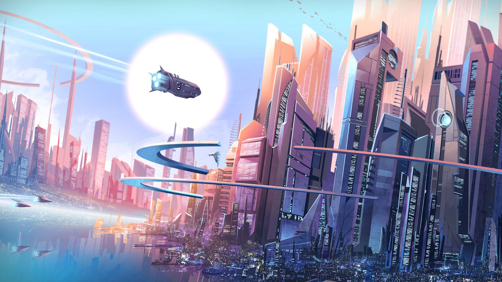 1920x1080 1920x1080 digital art cityscape spaceship futuristic city wallpaper JPG 339 kB