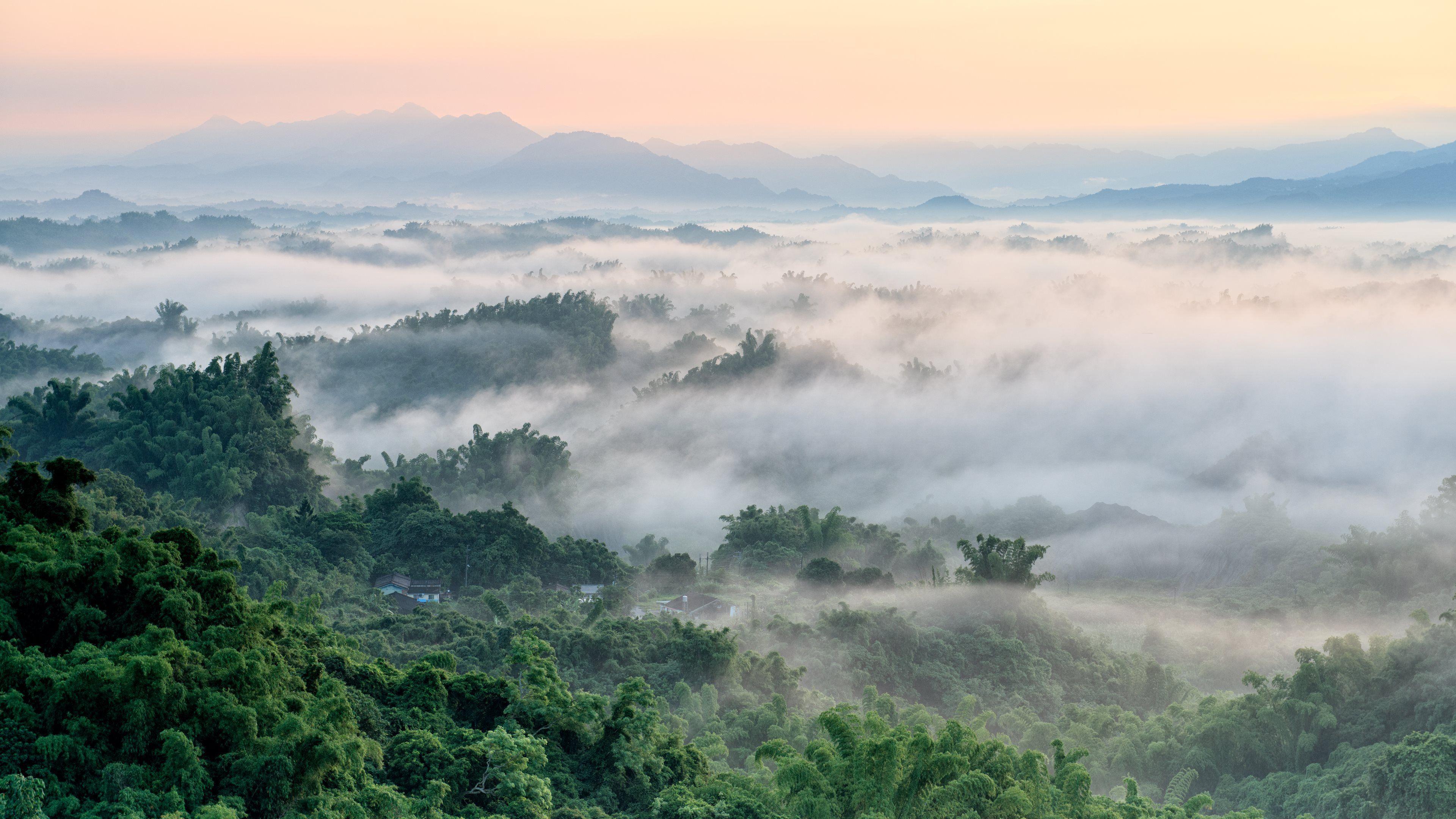 3840x2160 Foggy Landscape 4k Ultra HD Wallpaper. Background Imagex2160