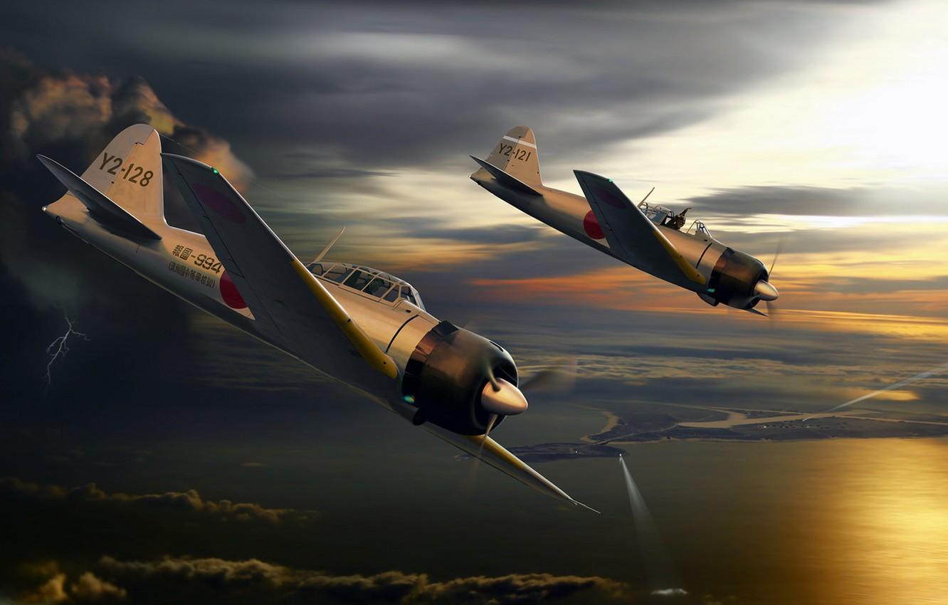 1332x850 Wallpaper Mitsubishi, Zero, A6M, Japanese Light Carrier Based Fighter, The Imperial Japanese Navy Image For Desktop, Section авиация