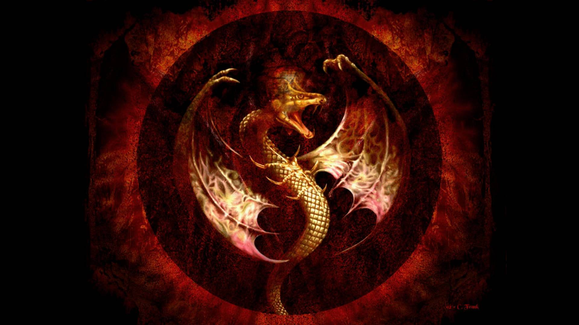 1920x1080 Black and Gold Dragon Wallpaper
