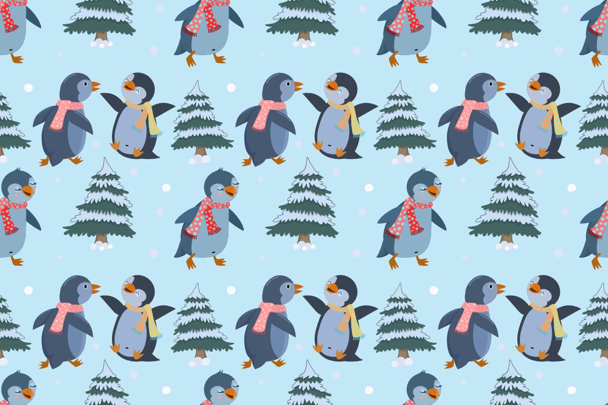 1200x800 Cute Penguin Wear Scarves in Winter. Graphic by ranger262 · Creative Fabrica