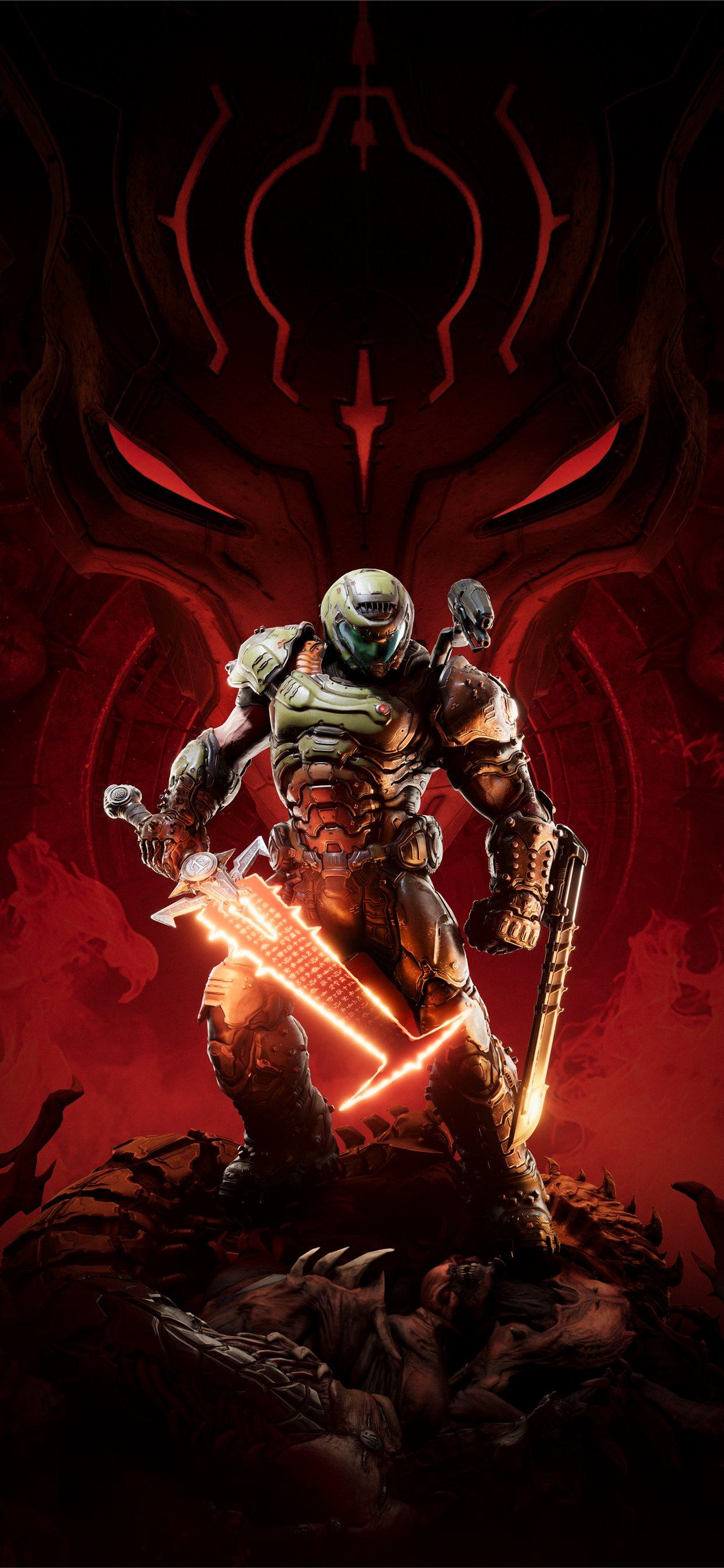 1242x2688 doom eternal 5k game iPhone X Wallpaper Free Download
