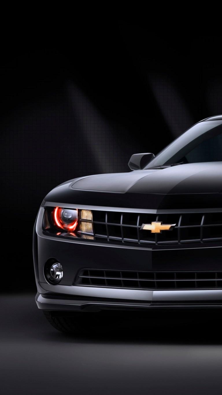 768x1365 Black Chevy Camaro Samsung Galaxy Note 4K Wallpaper
