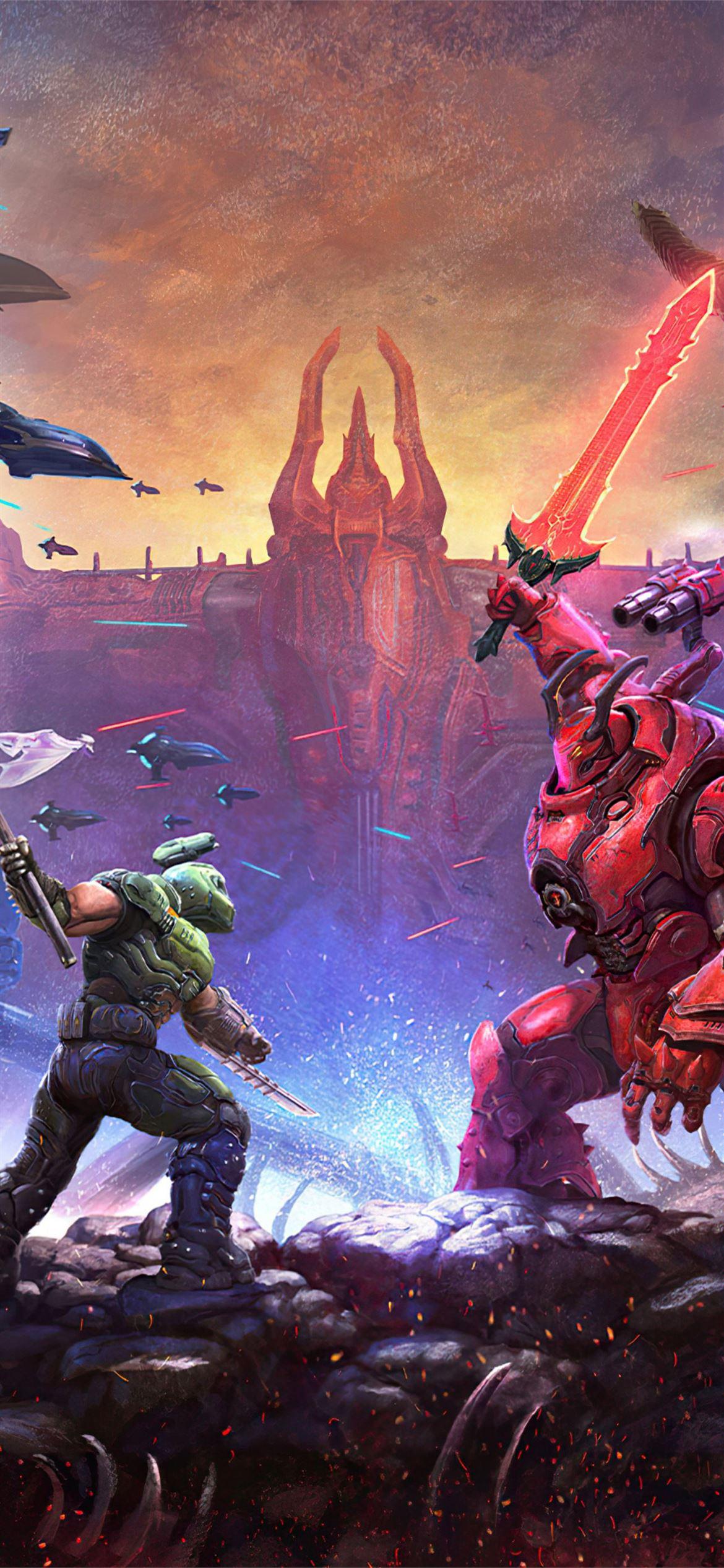 1170x2532 doom eternal the ancient gods part two 4k iPhone 12 Wallpaper Free Download