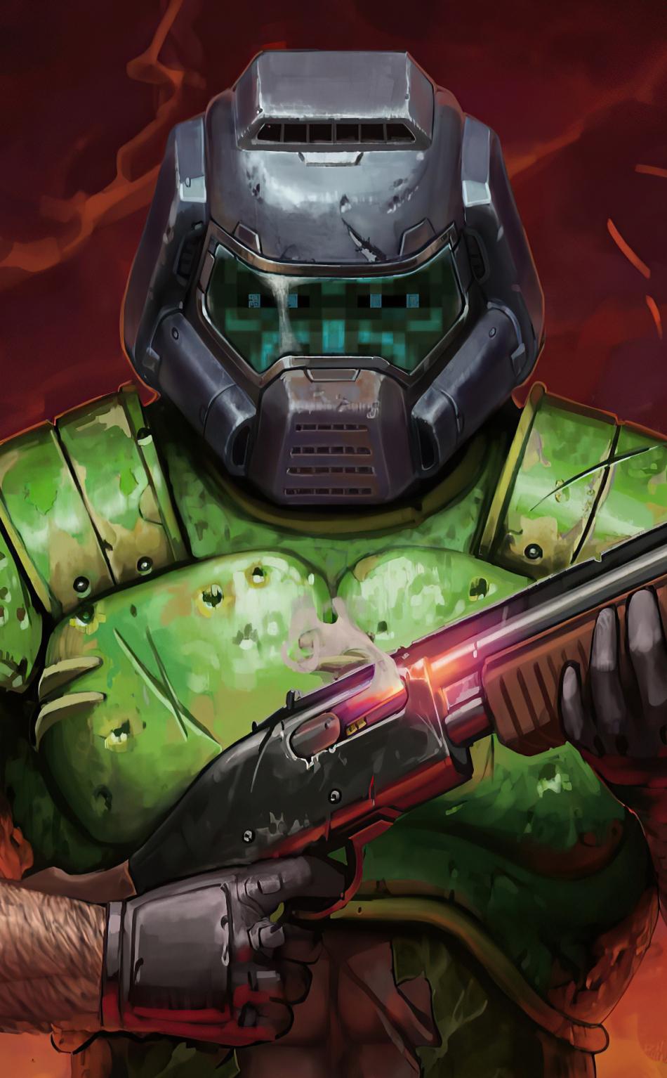 950x1534 Download 950x1534 wallpaper game art, shotgun, doom eternal, iphone, 950x1534 HD image, background, 25703