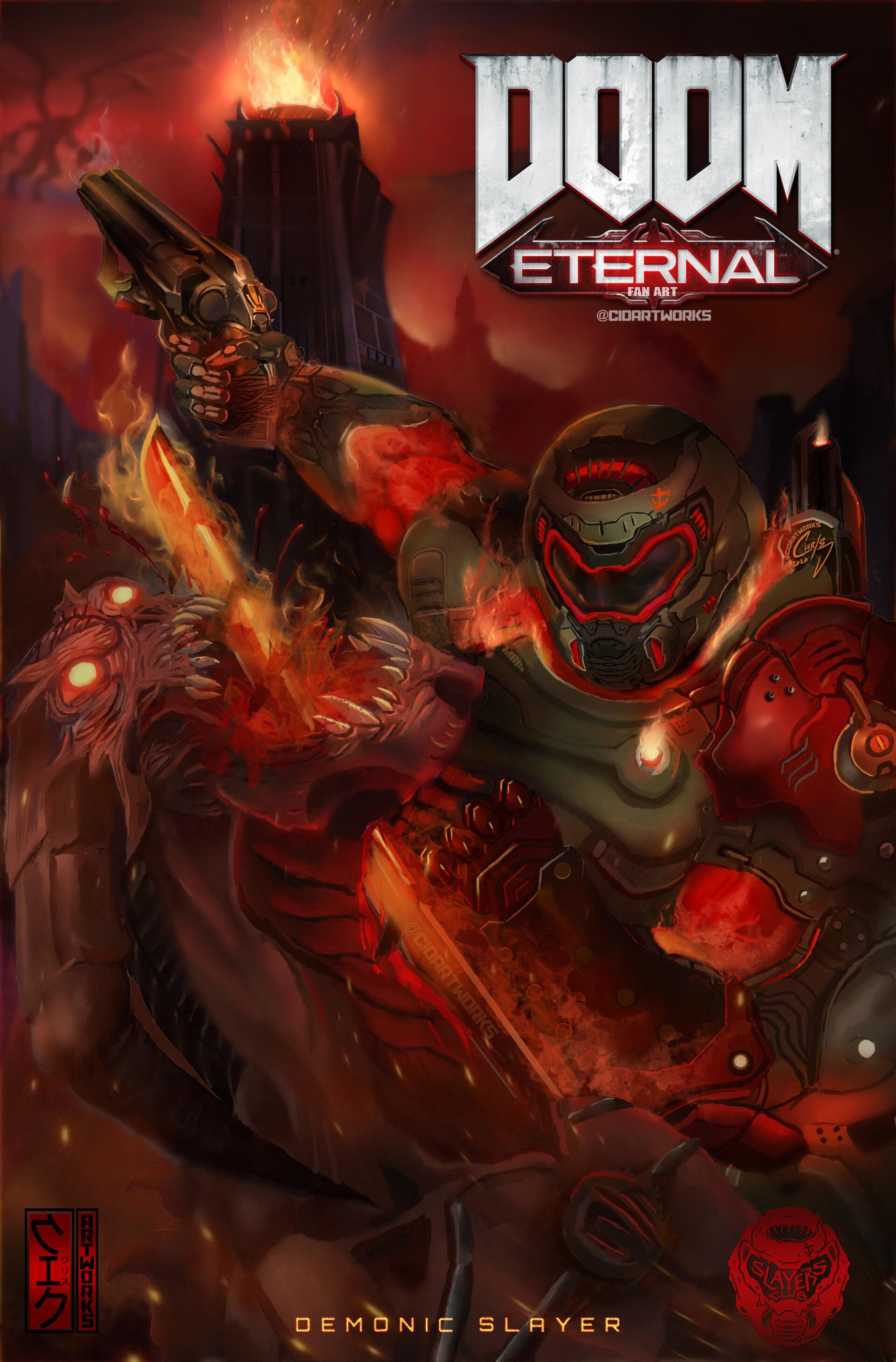 1920x2916 Doom Eternal Fan Art: Whiplash, Chris D. (CID) @cidartworks