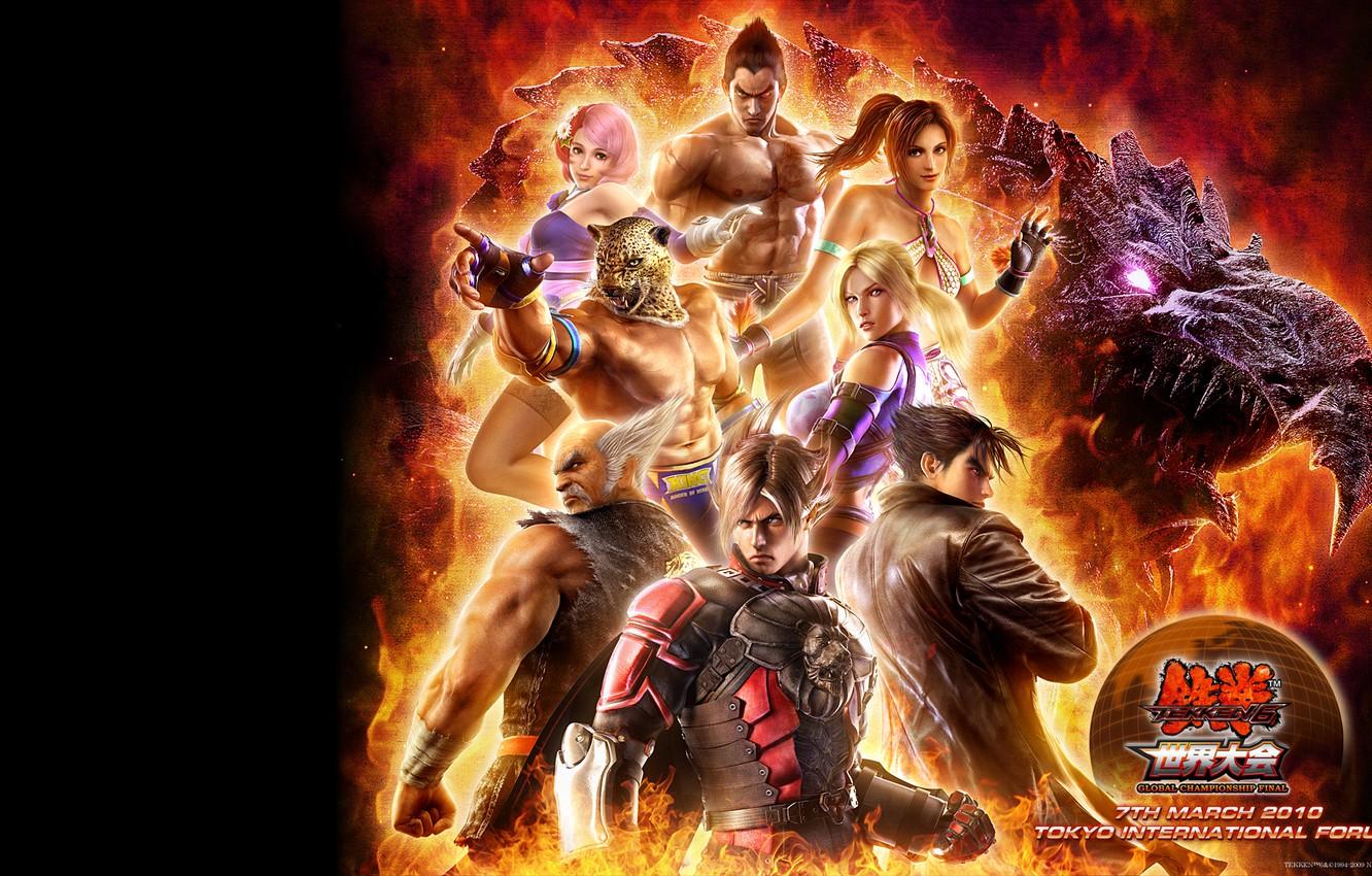 1332x850 Wallpaper background, flame, characters, Tekken 6 Bloodline Rebellion image for desktop, section игры